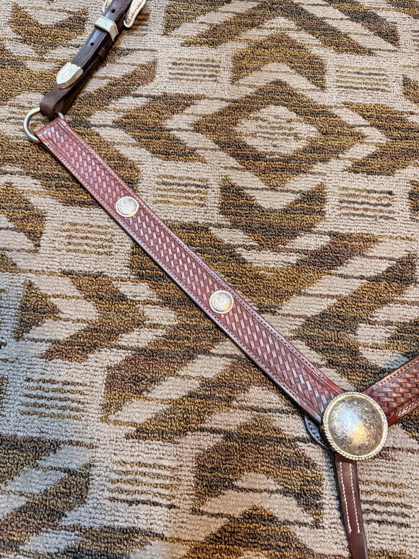 Circle Y Silver Tooled Breastcollar