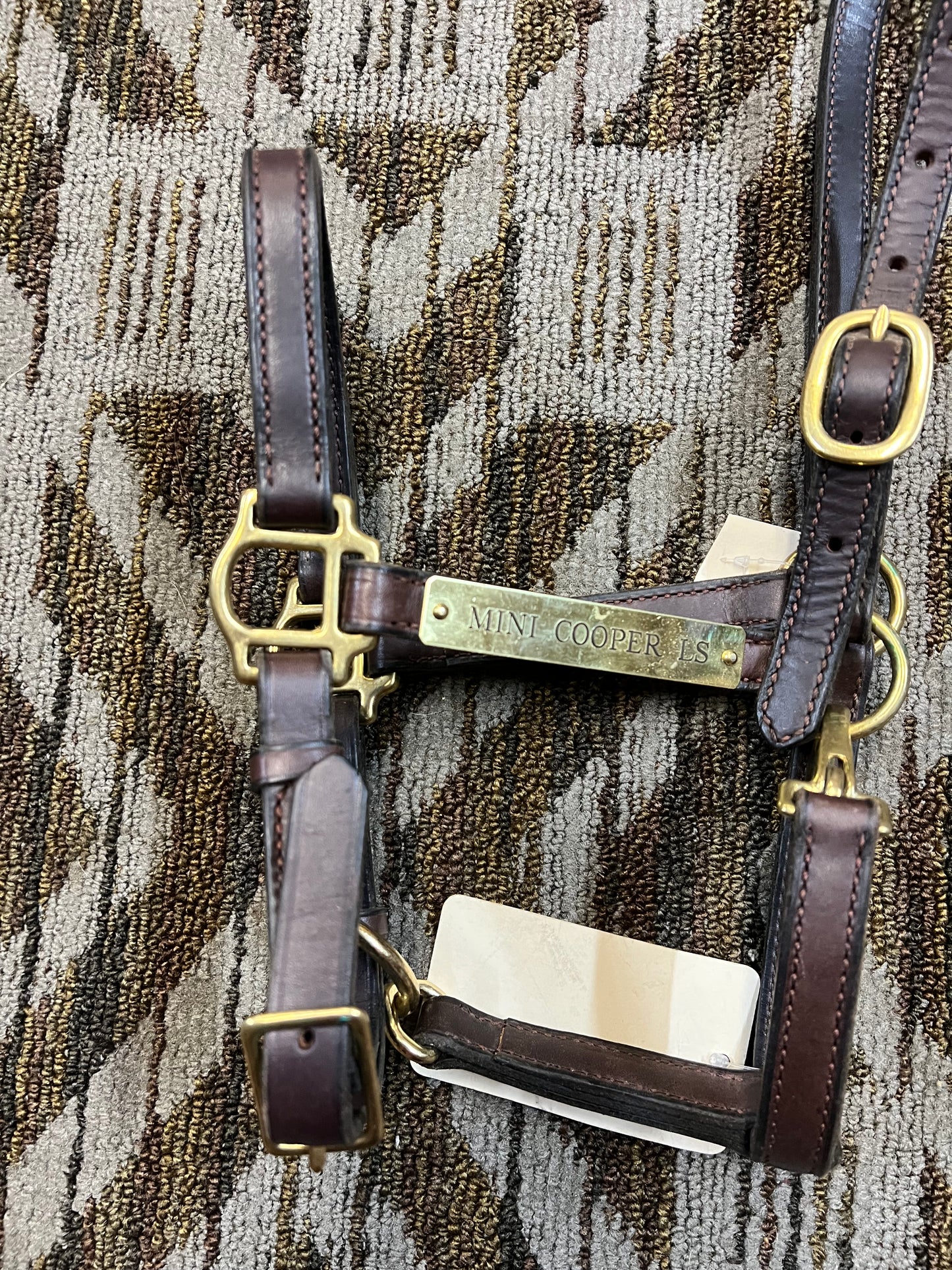 NEW Leather Nameplate Halter w/ Clip