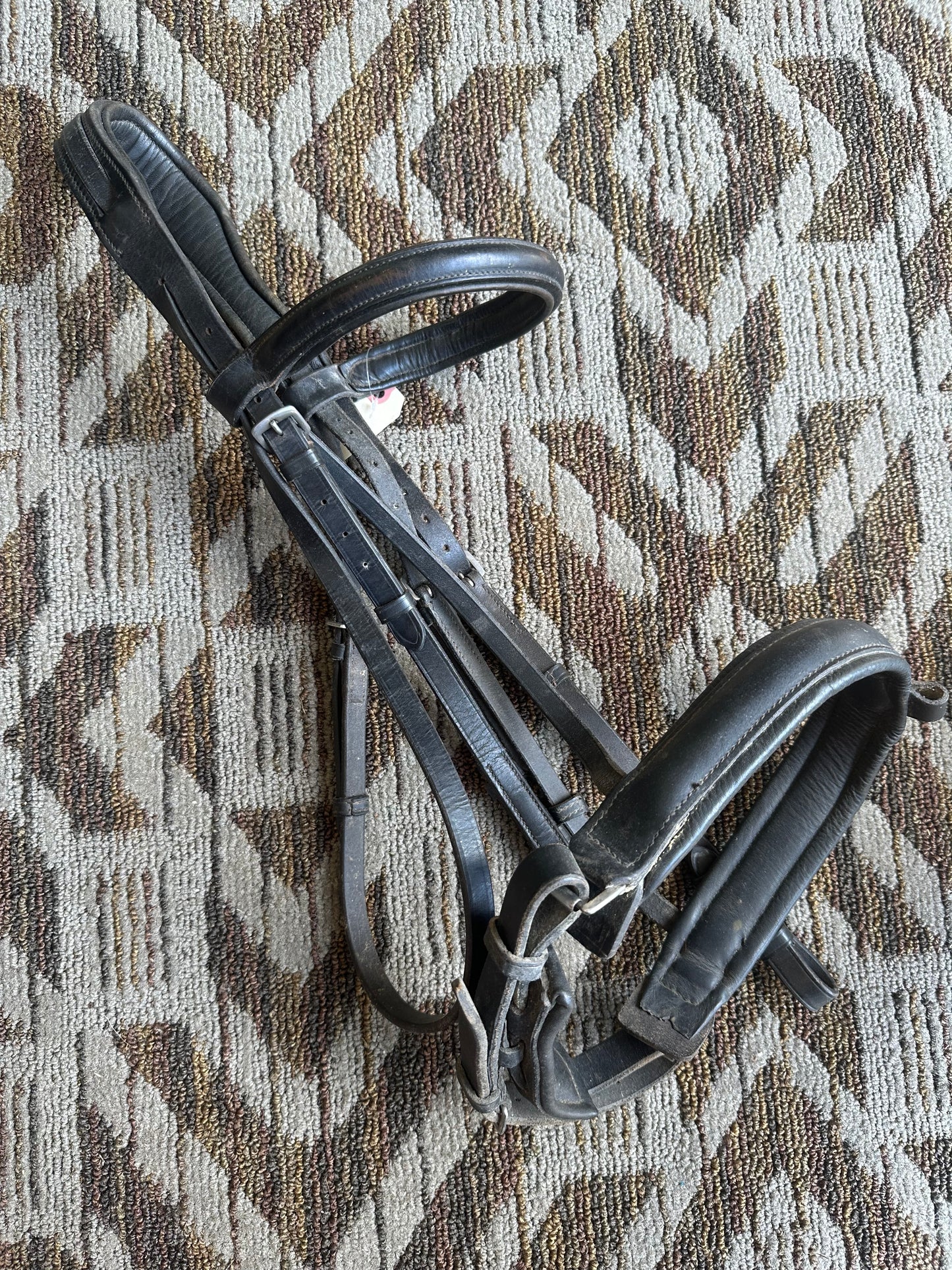 Black Red Barn Dressage Bridle w/ Shaped Crown
