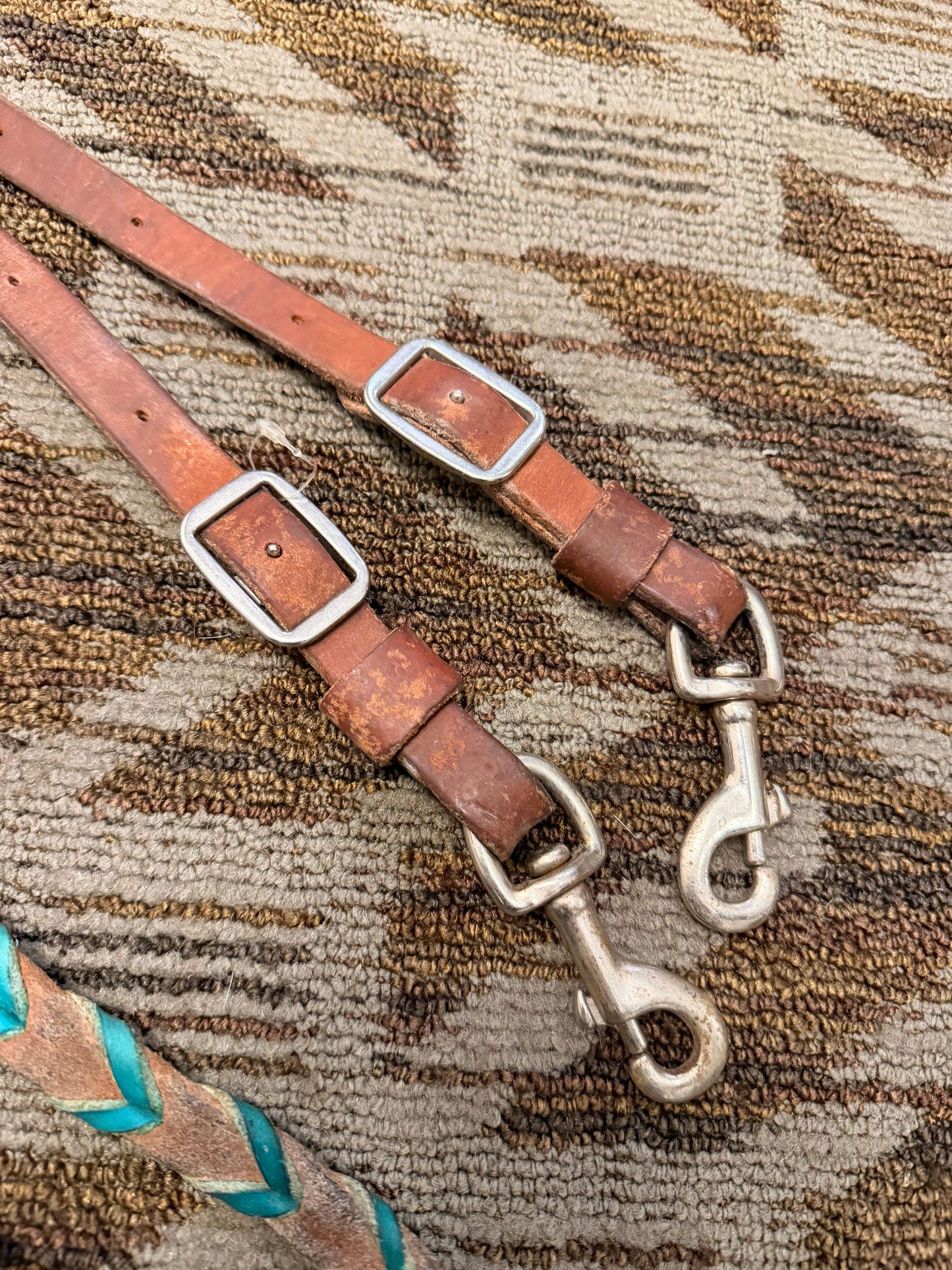 Teal Laced Loop Reins