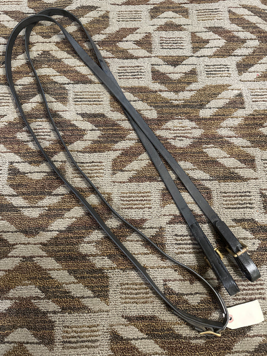 Black Biothane Loop Reins - Extra Long