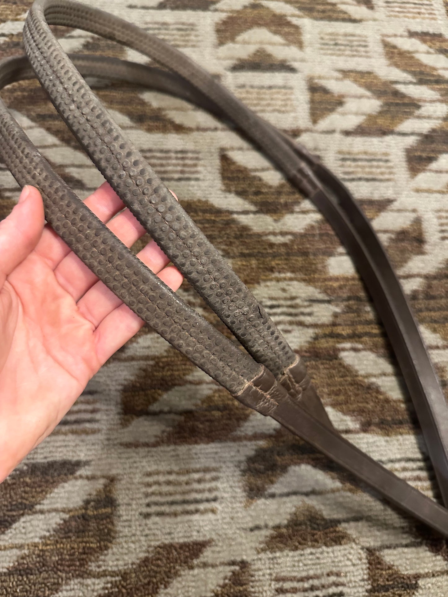 Dark Brown Rubber Reins