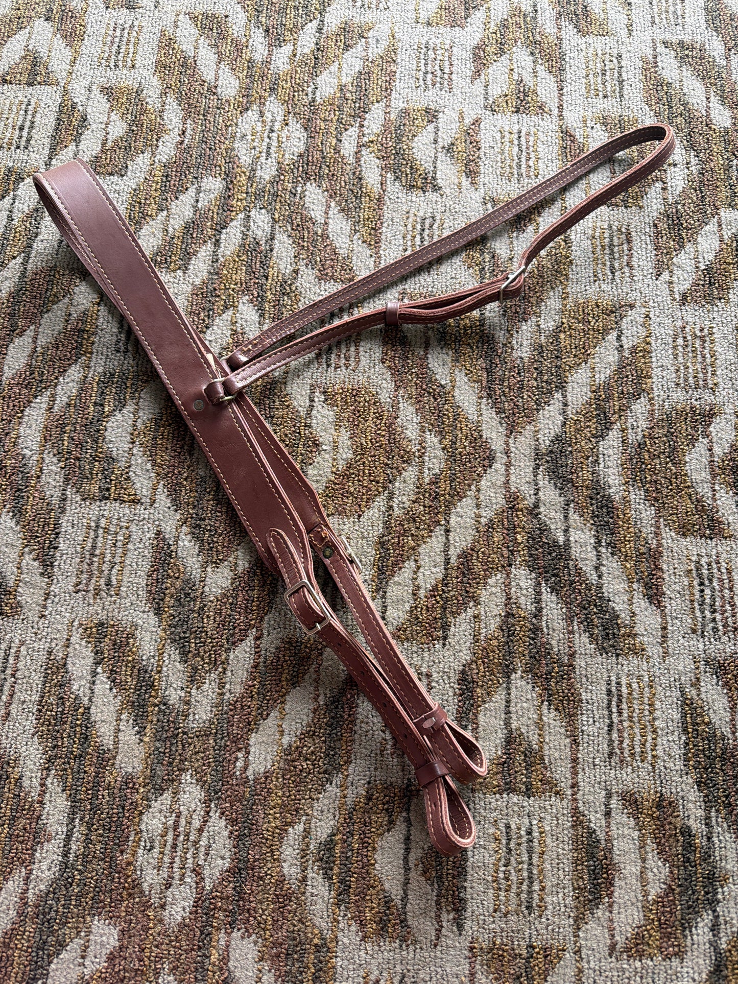 Brown Stitched 2 Point Breastcollar
