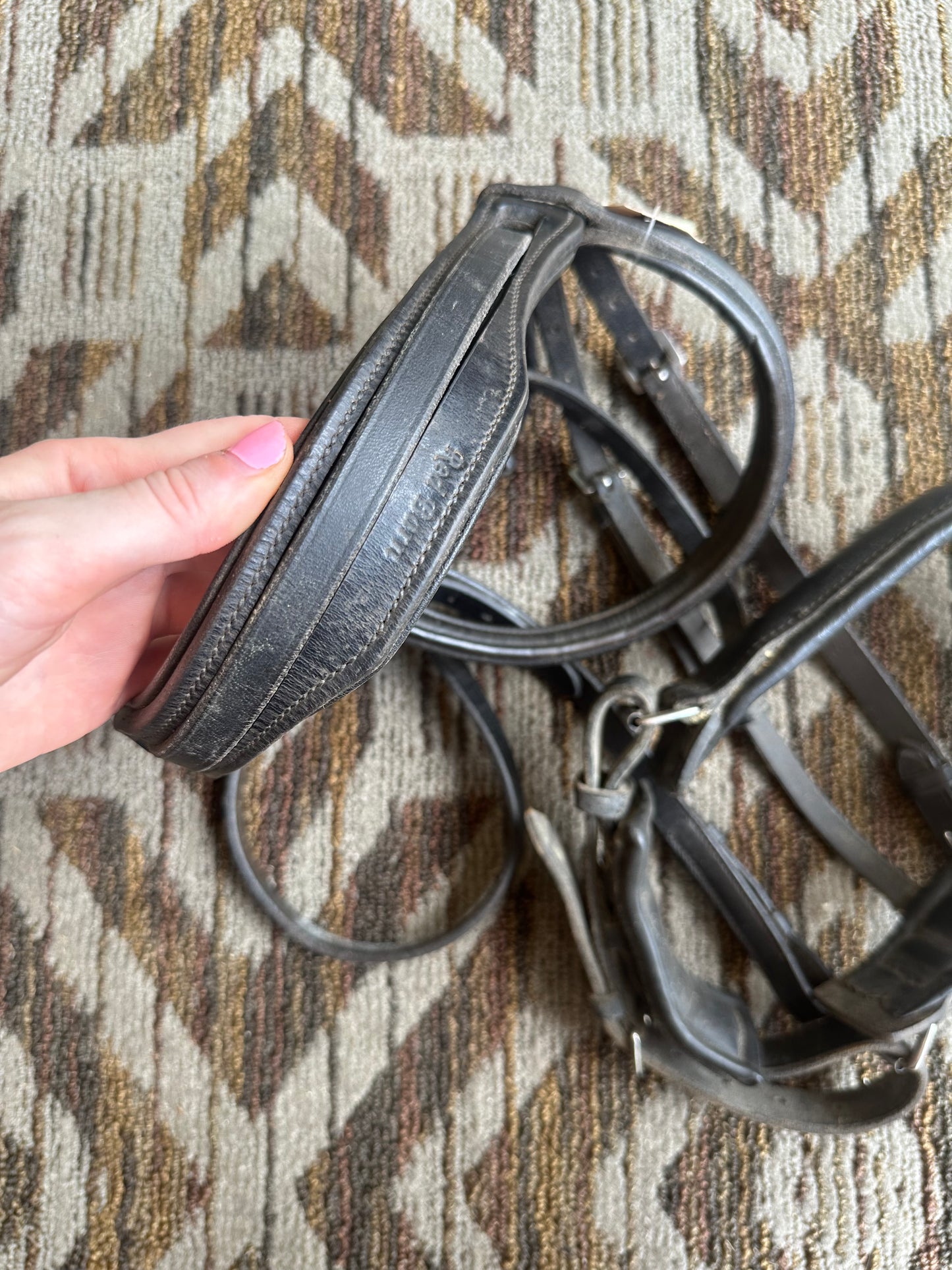 Black Red Barn Dressage Bridle w/ Shaped Crown