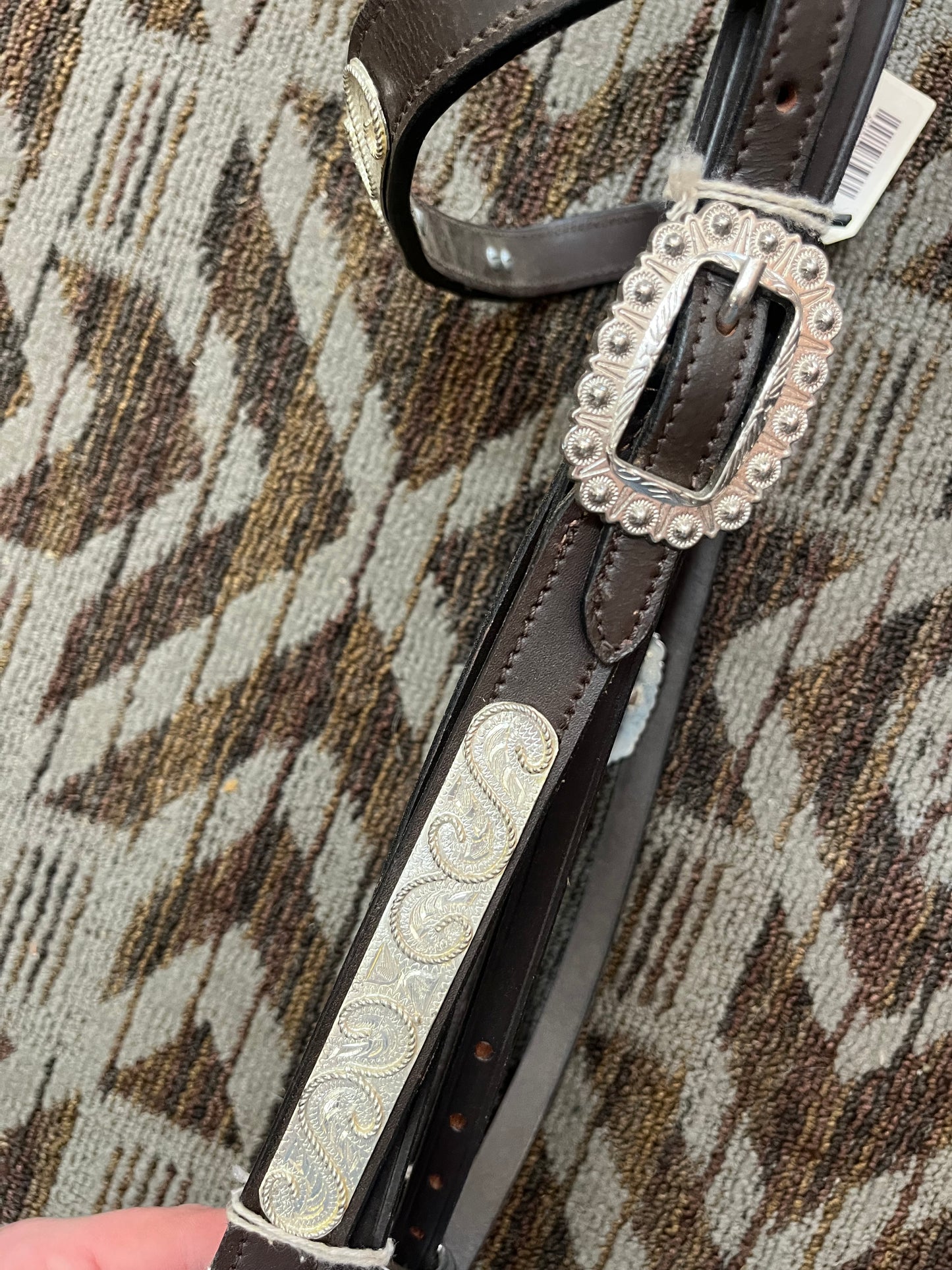 Dark Oil Show Headstall w/ Reins