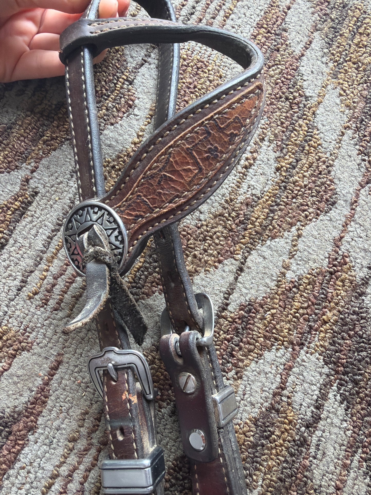 One Ear Headstall w/ Horseshoe Hardware