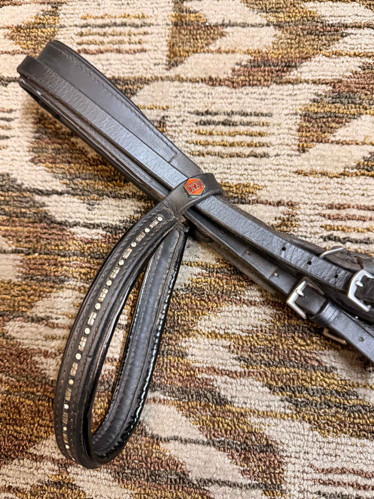 Black Padded Blingy Dressage Bridle