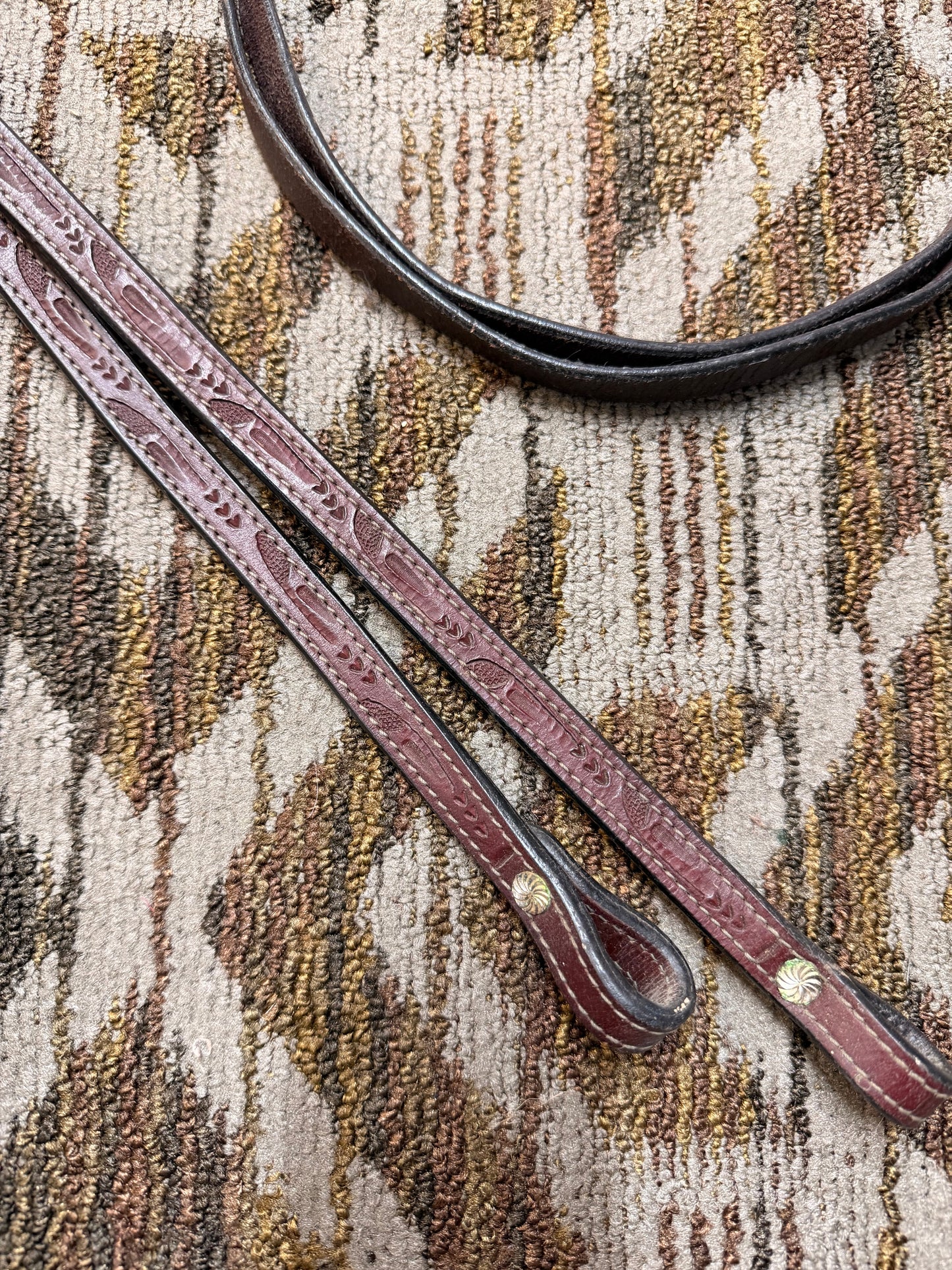 Tooled Leather Split Reins