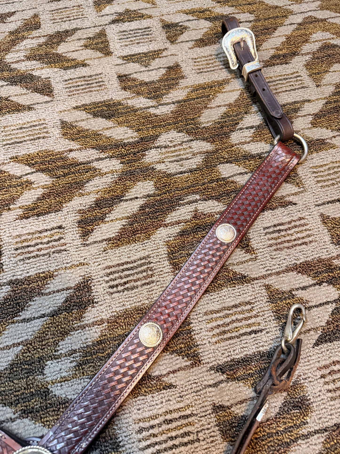 Circle Y Silver Tooled Breastcollar