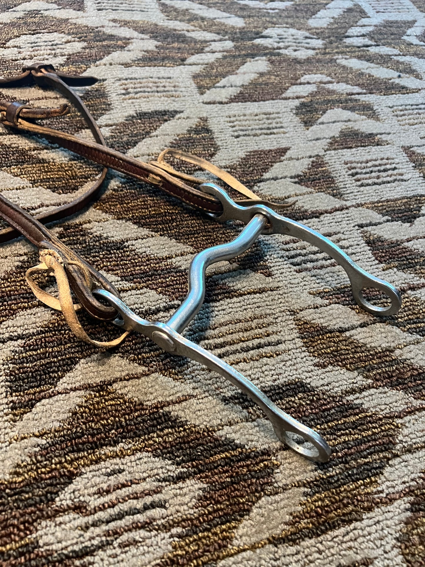 Leather Vintage One Ear Headstall w/ Bit