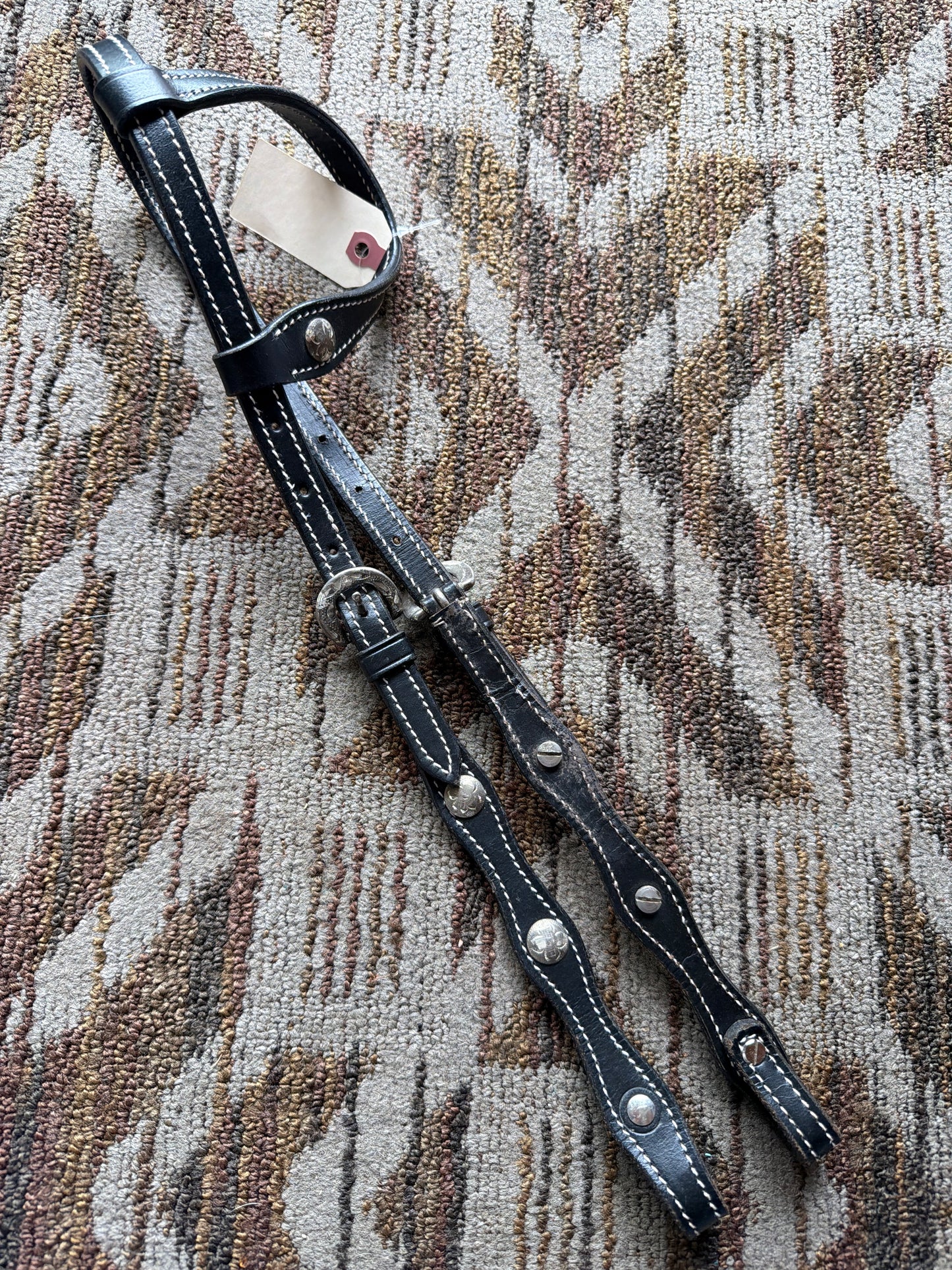 Black One Ear Headstall w/ Conchos