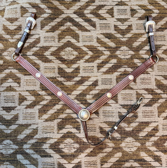 Circle Y Silver Tooled Breastcollar