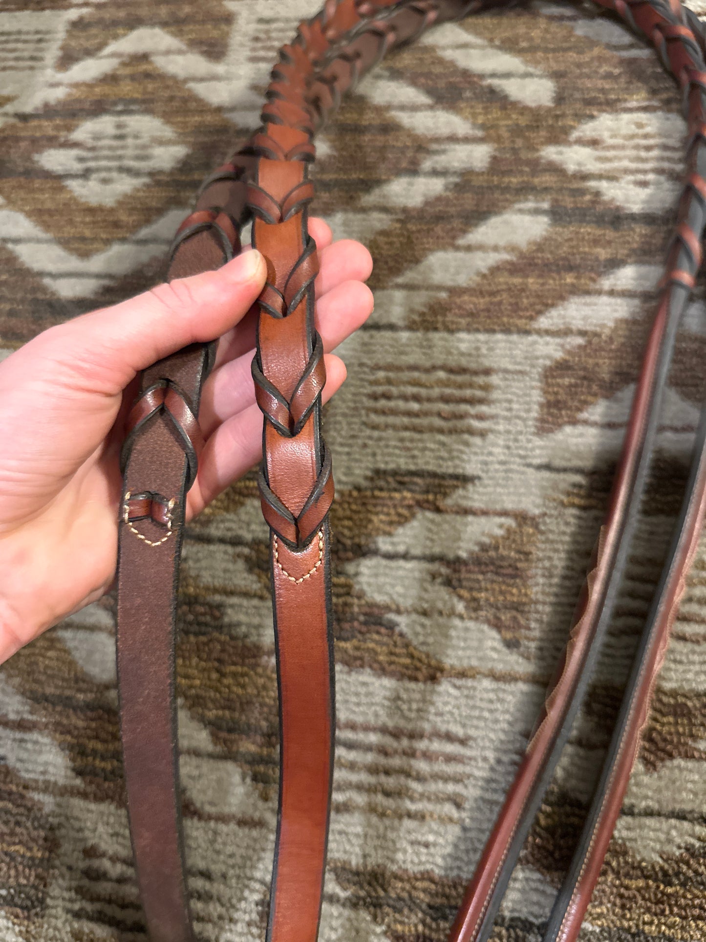 Chestnut Fancy Stitched Laced Reins
