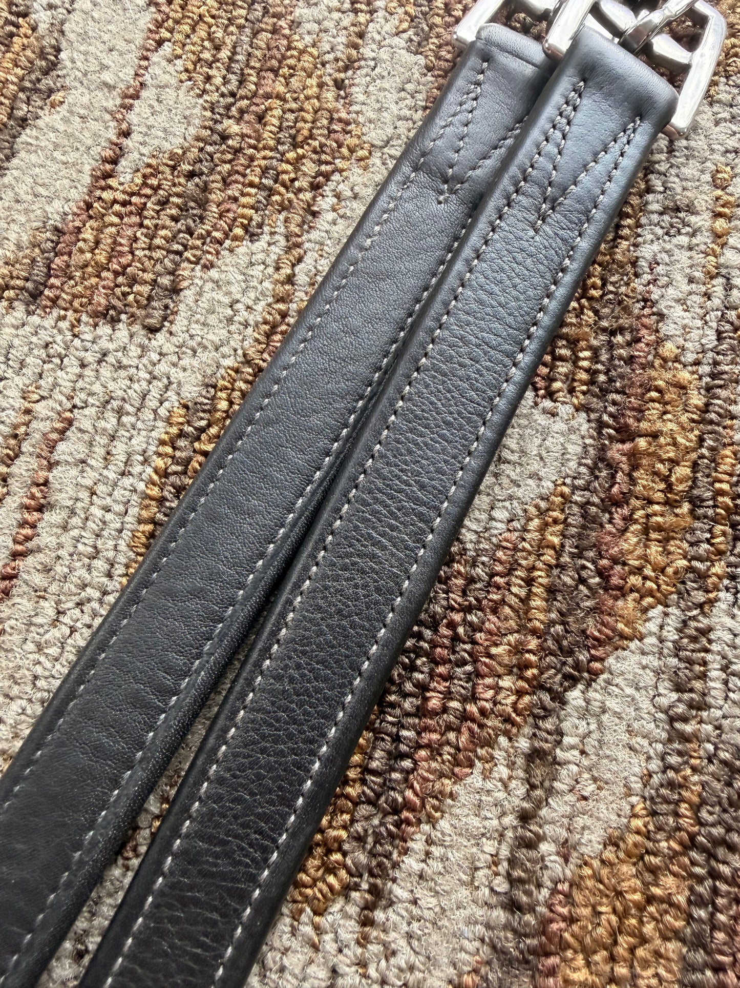 Black Passier Soft Lined Stirrup Leathers - 56”