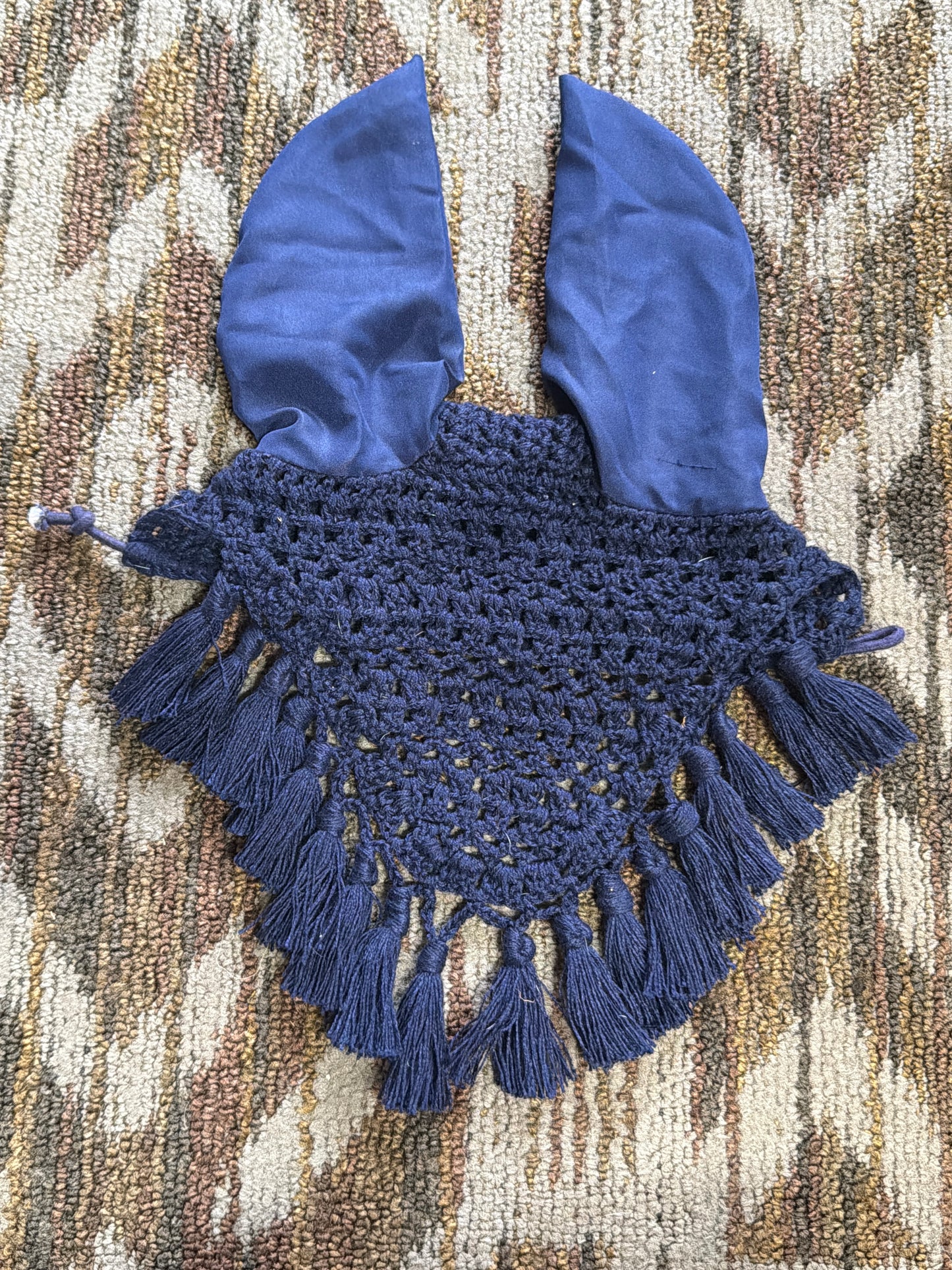 Navy Blue Tassel Bonnet
