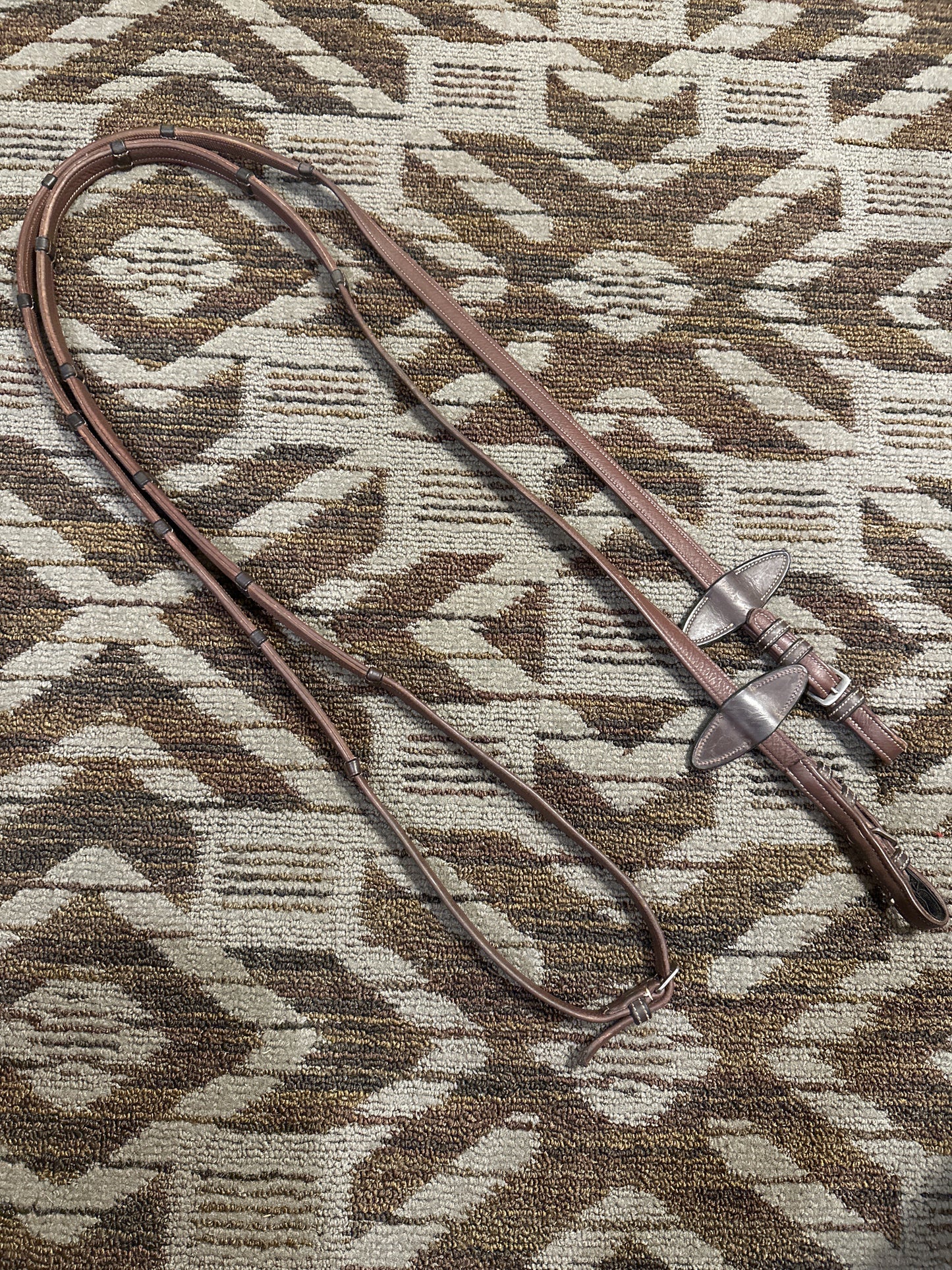 Brown Calf Lined Rubber Grip Reins