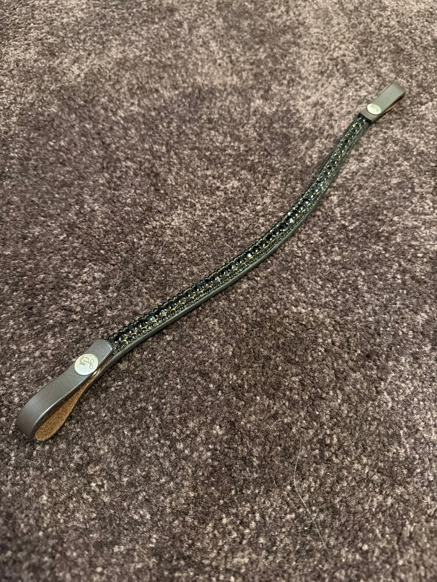 Penny Forever Snap On Black Shaped Crystal Bling Browband