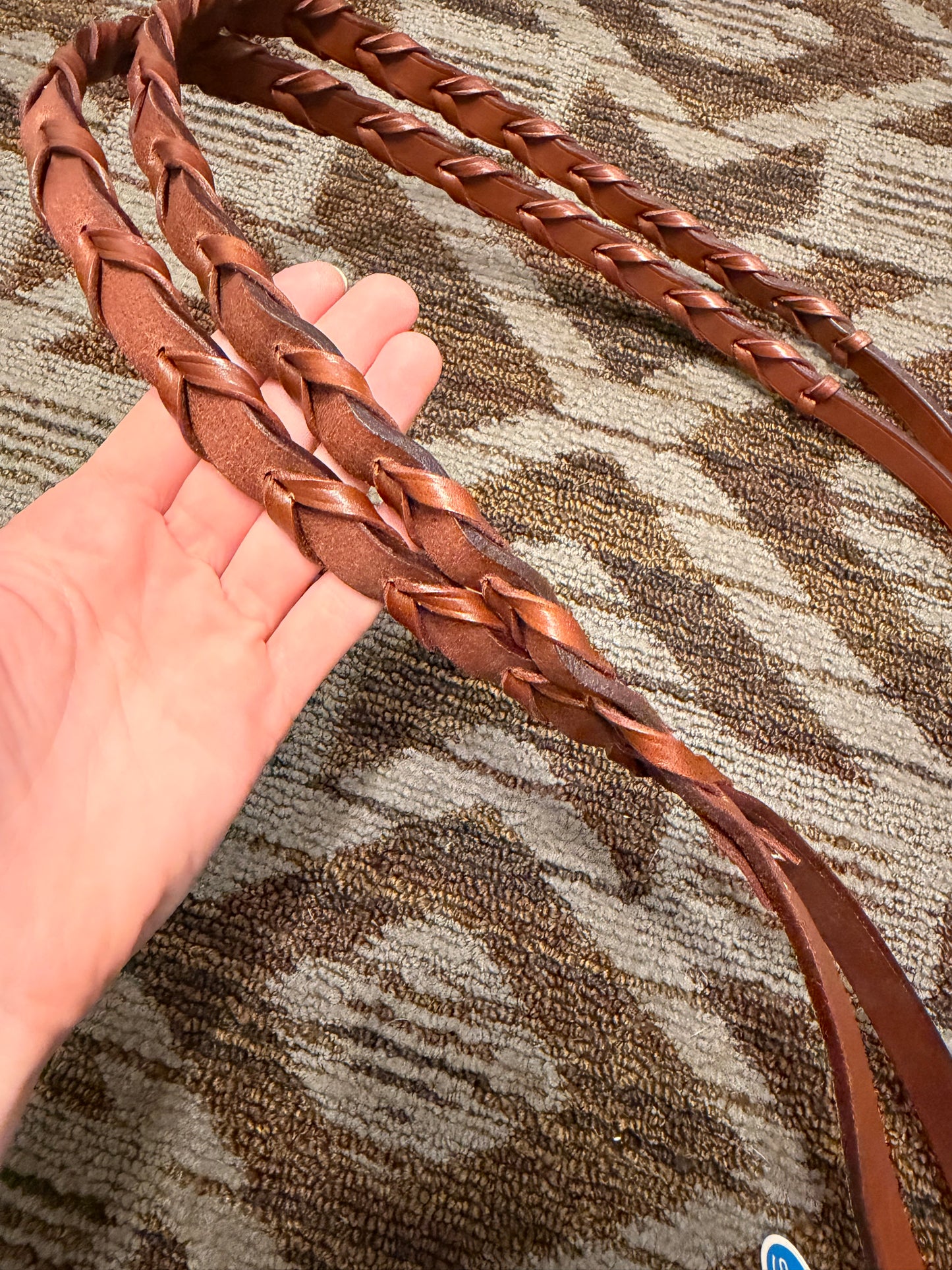 New Stubben Chestnut Laced Reins