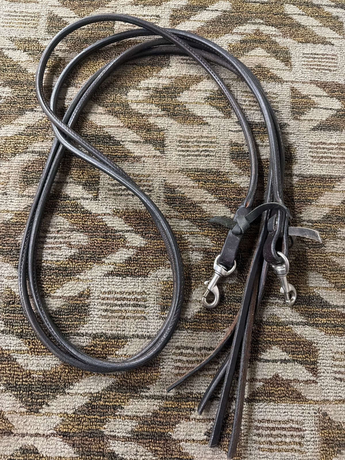 Rolled Brown Split Reins