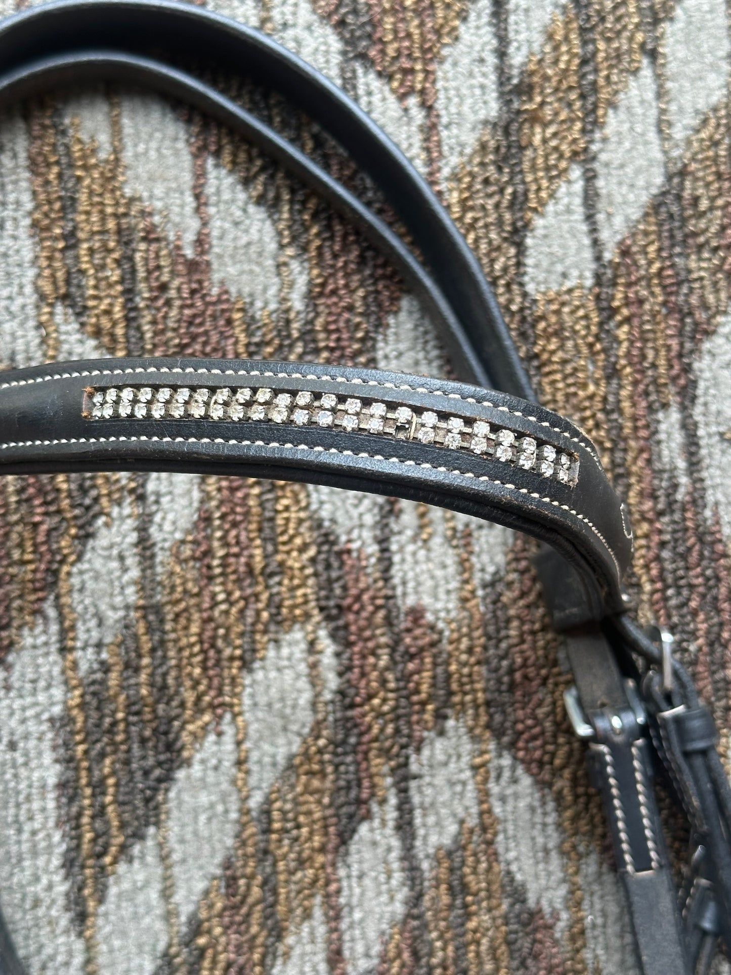 Black Stitched Blingy Bridle