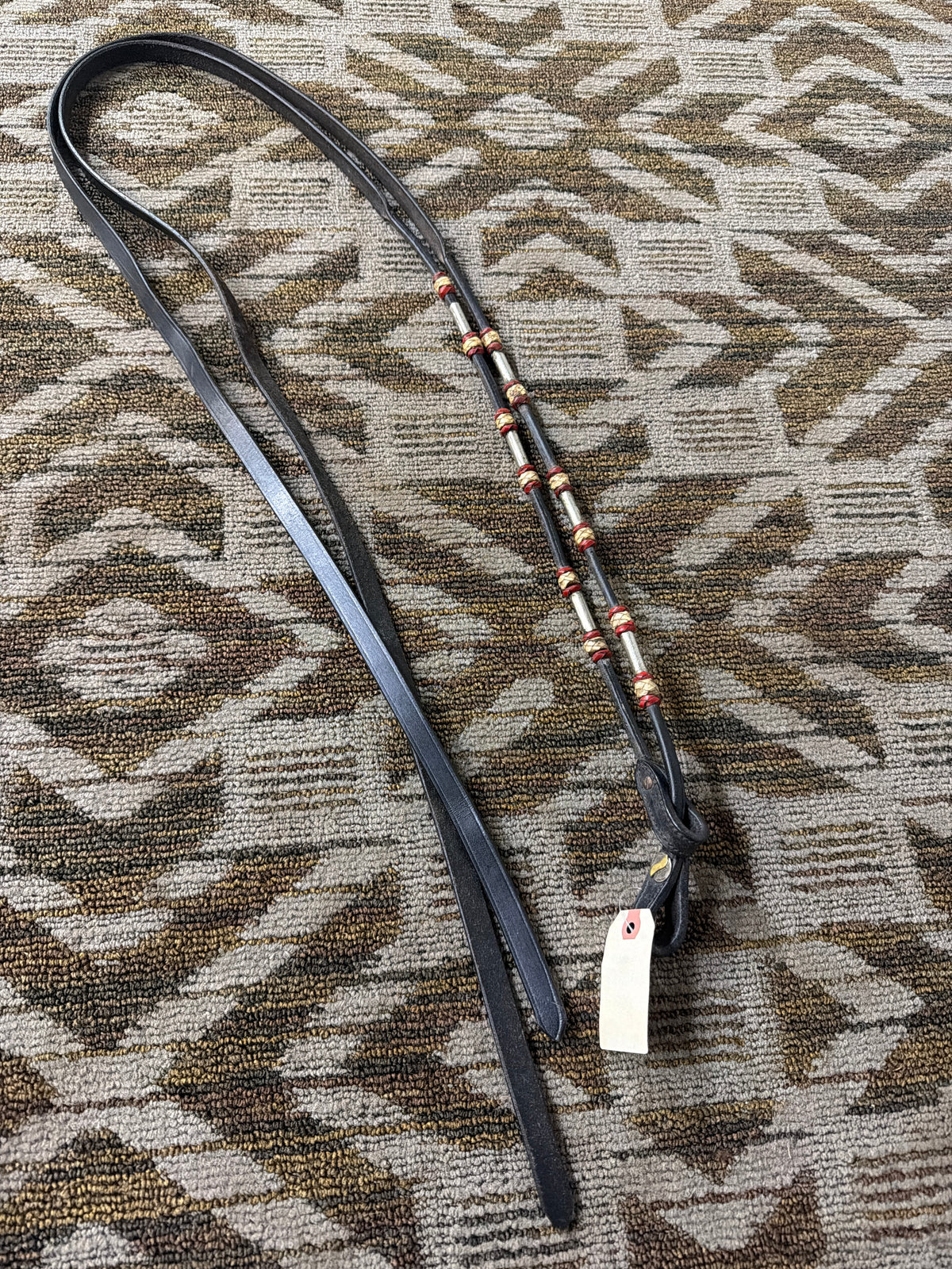 Rolled Black Split Reins