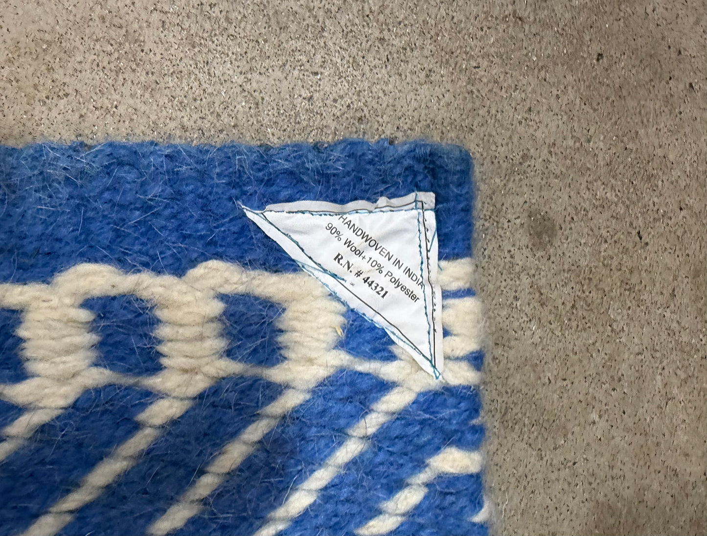 Blue and White Saddle Blanket