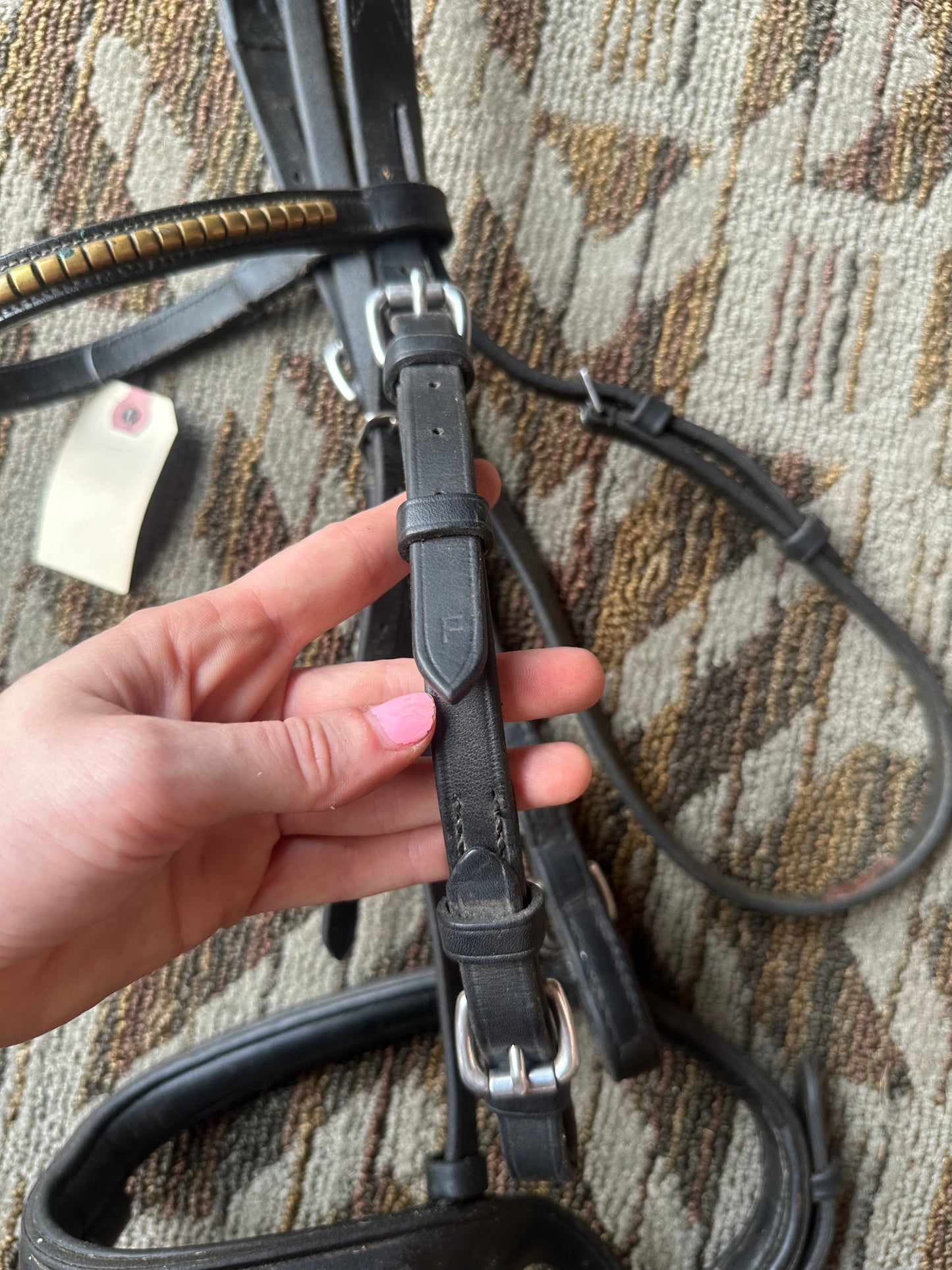 Black Padded Dressage Bridle w/ Clincher Browband