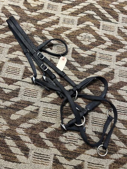 Black Nylon Bitless Bridle
