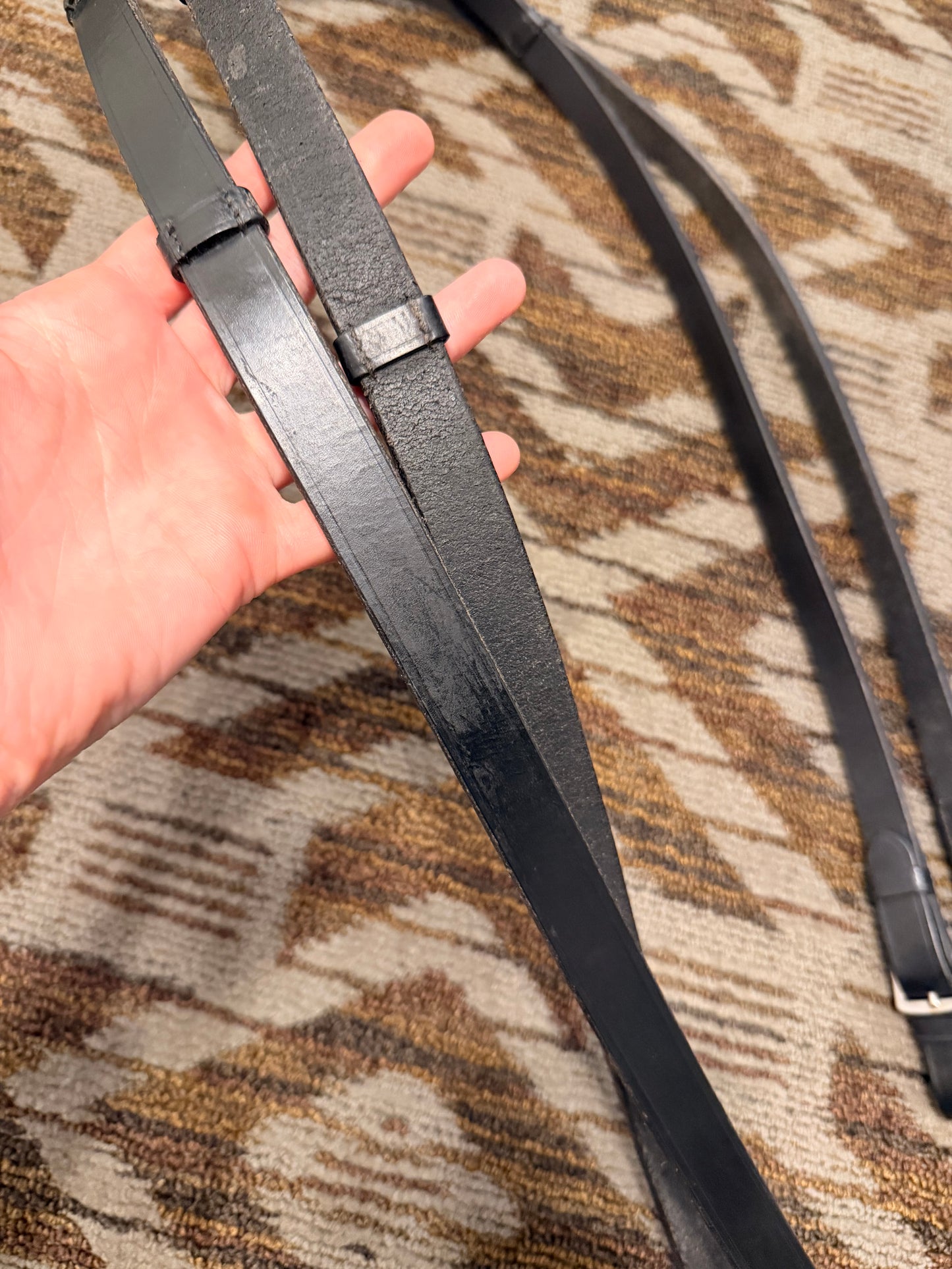 Black Oak Leather Reins w/ Notches