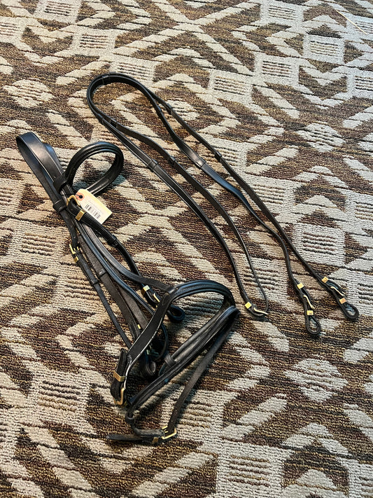 Dressage Bridle w/ Brass Hardware