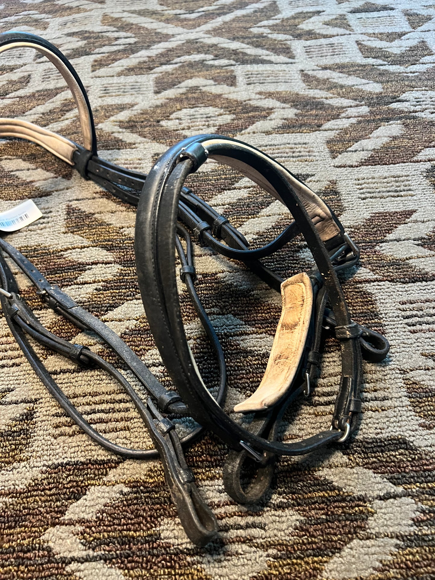 Black Shaped Padded Stubben Dressage Bridle