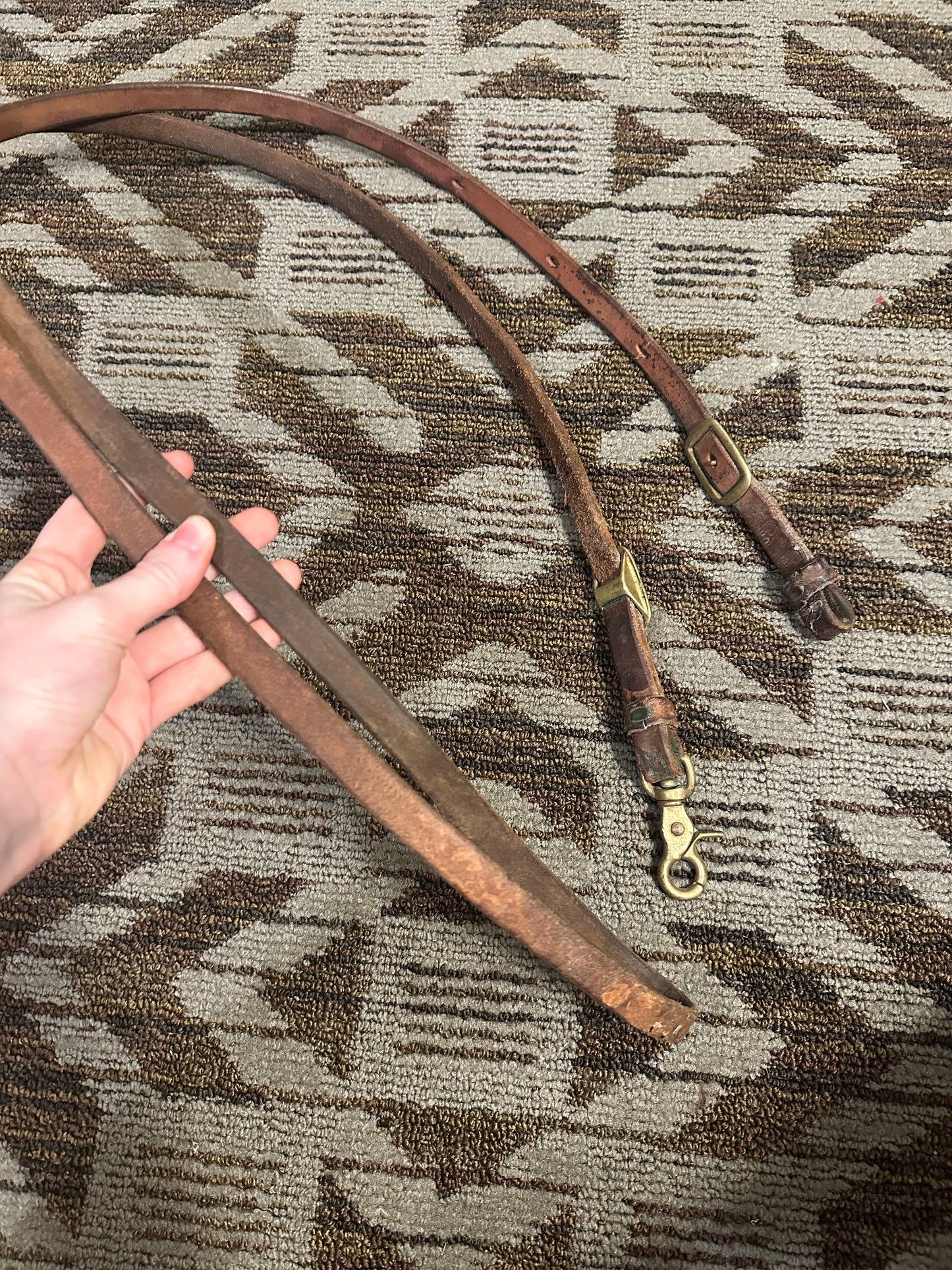 Leather Loop Reins w/ Brass Hardware