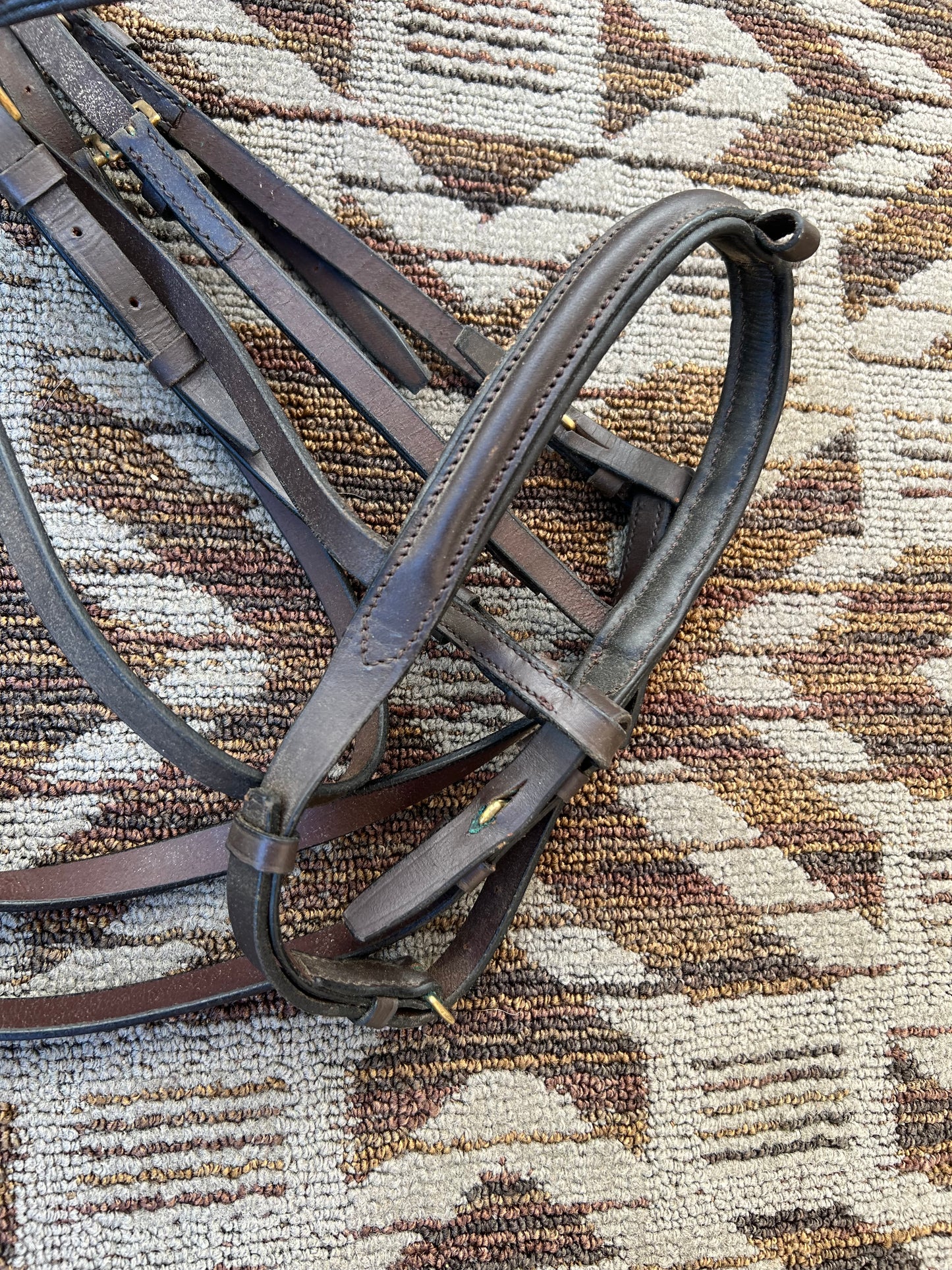 Dark Brown Bridle w/ Gold Accents