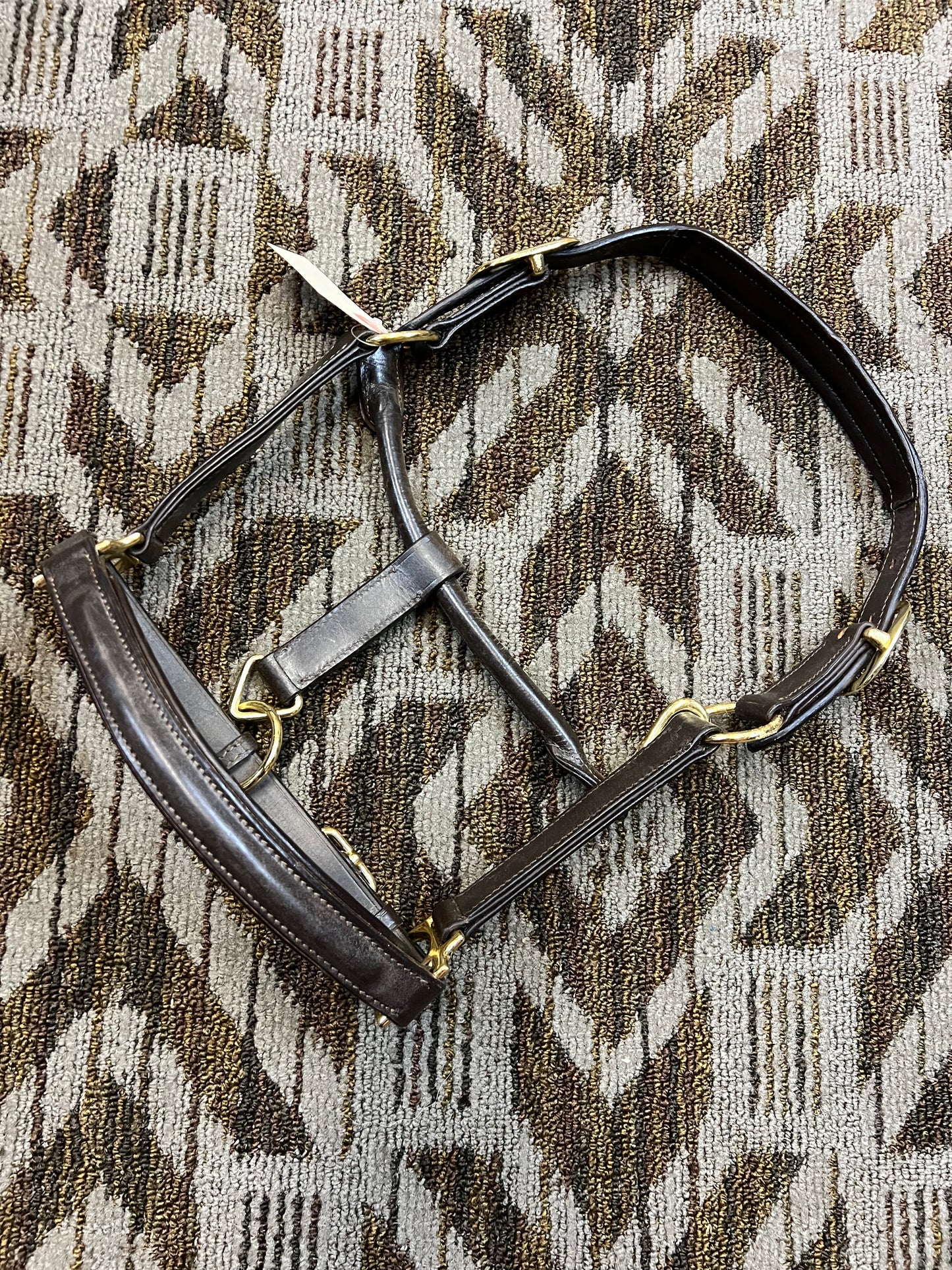 NEW Brown Leather Padded Pony Halter w/ Clip
