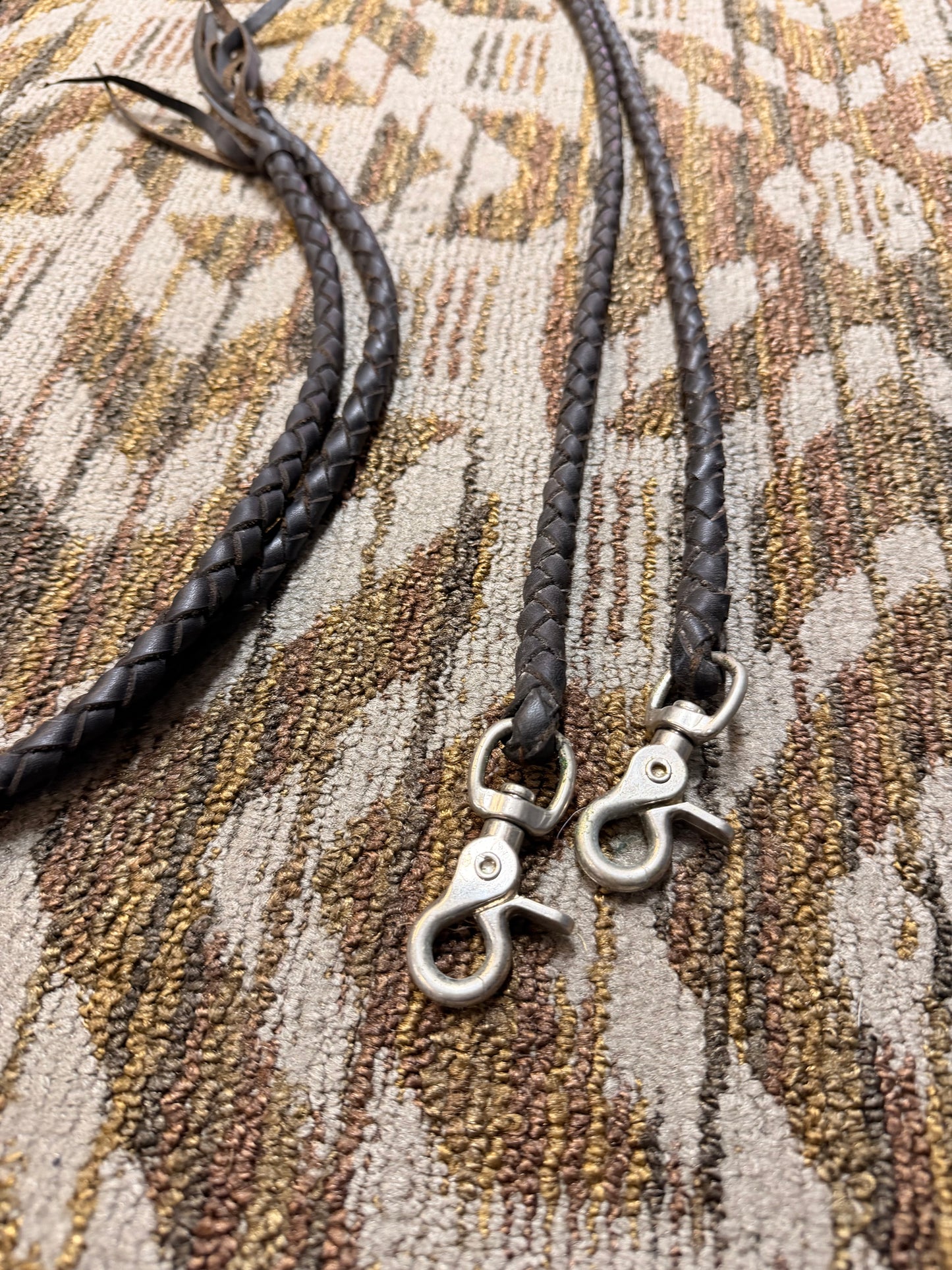 Black Rolled Split Reins