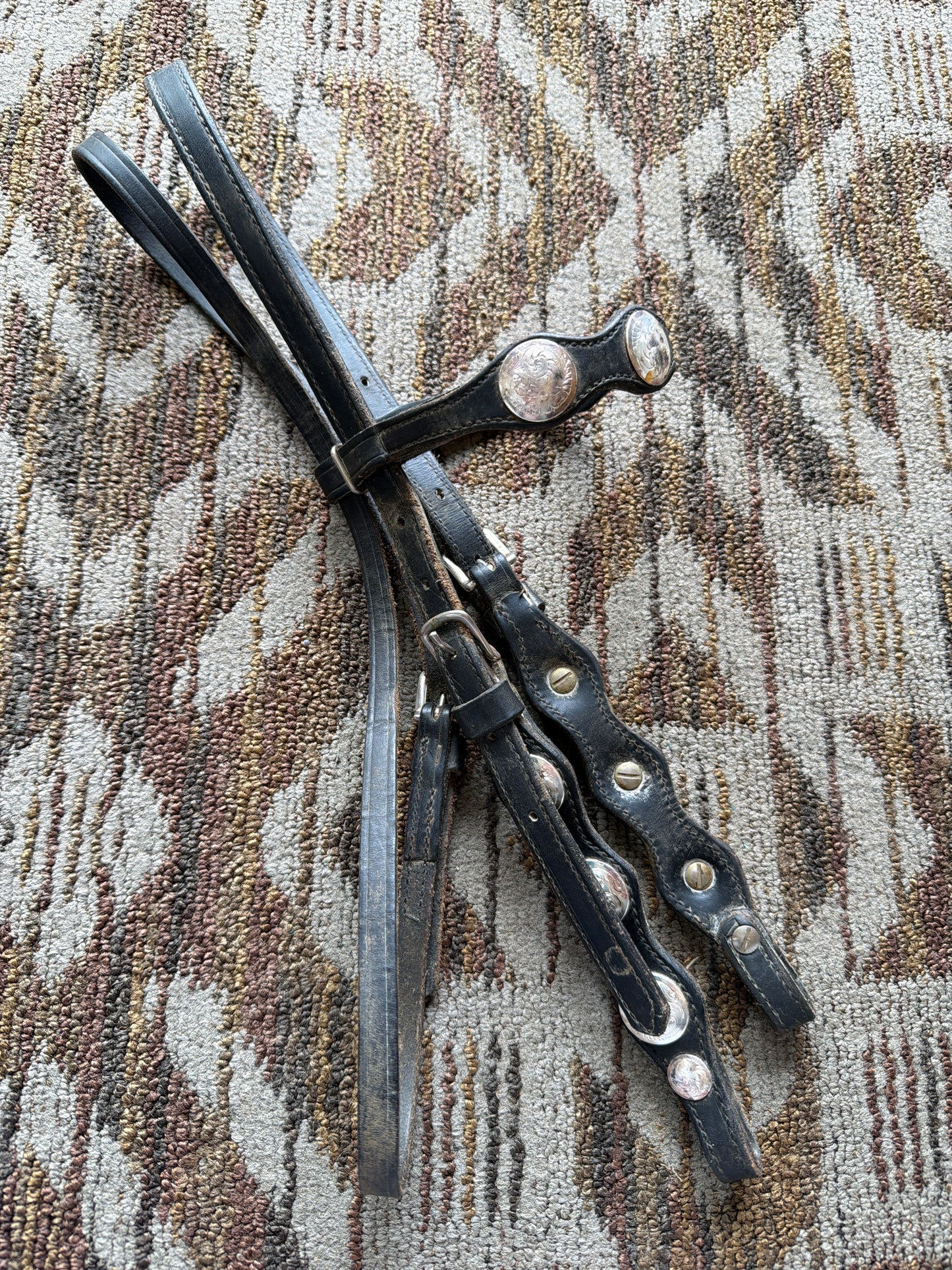 Soft Black Headstall w/ Conchos