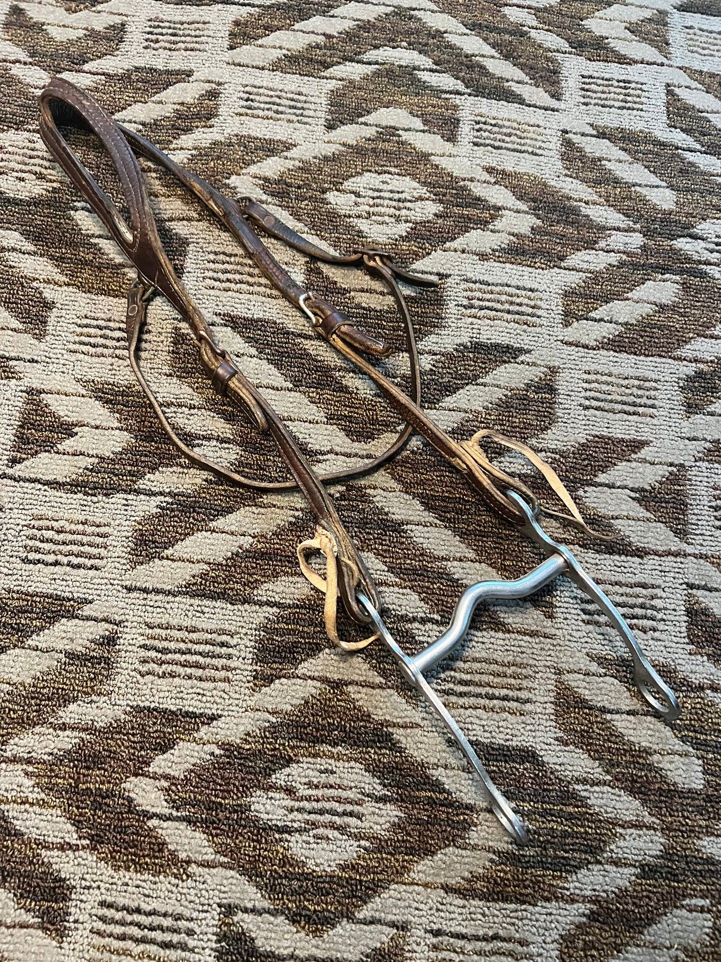 Leather Vintage One Ear Headstall w/ Bit