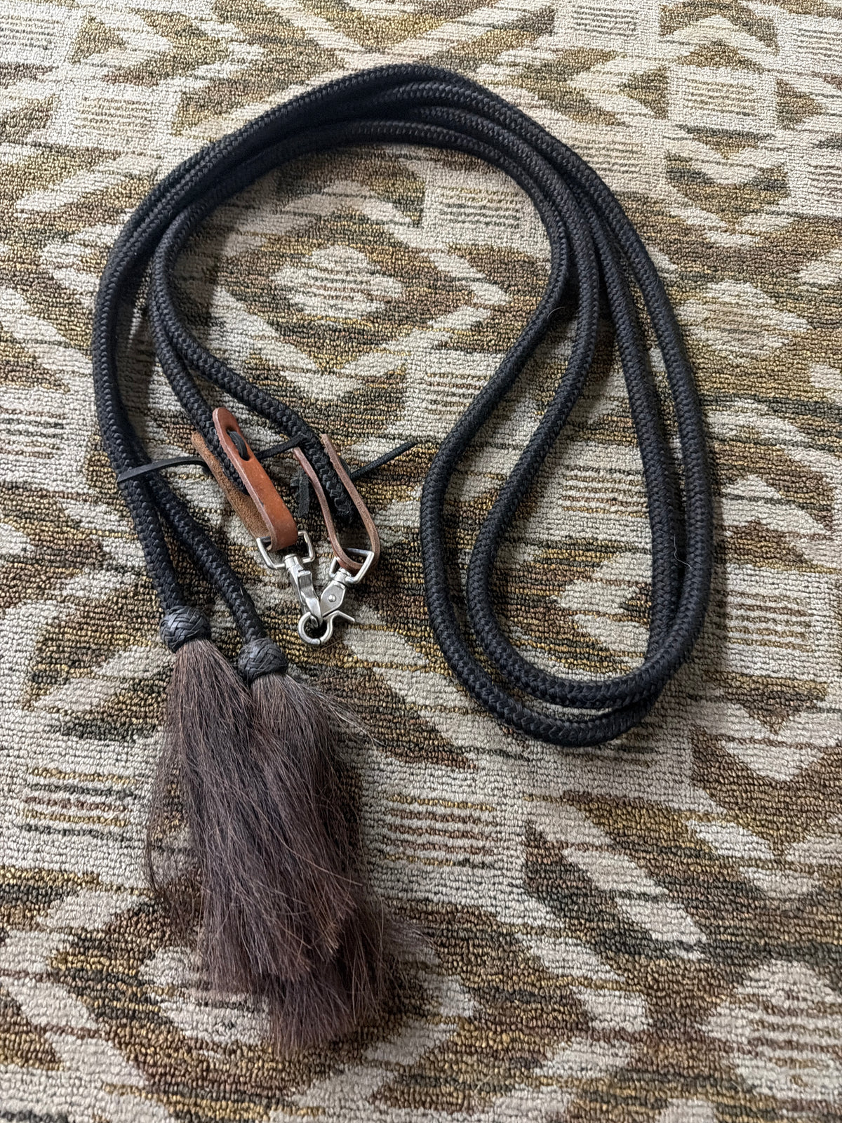 Rope Split Reins w/ Horse Hair