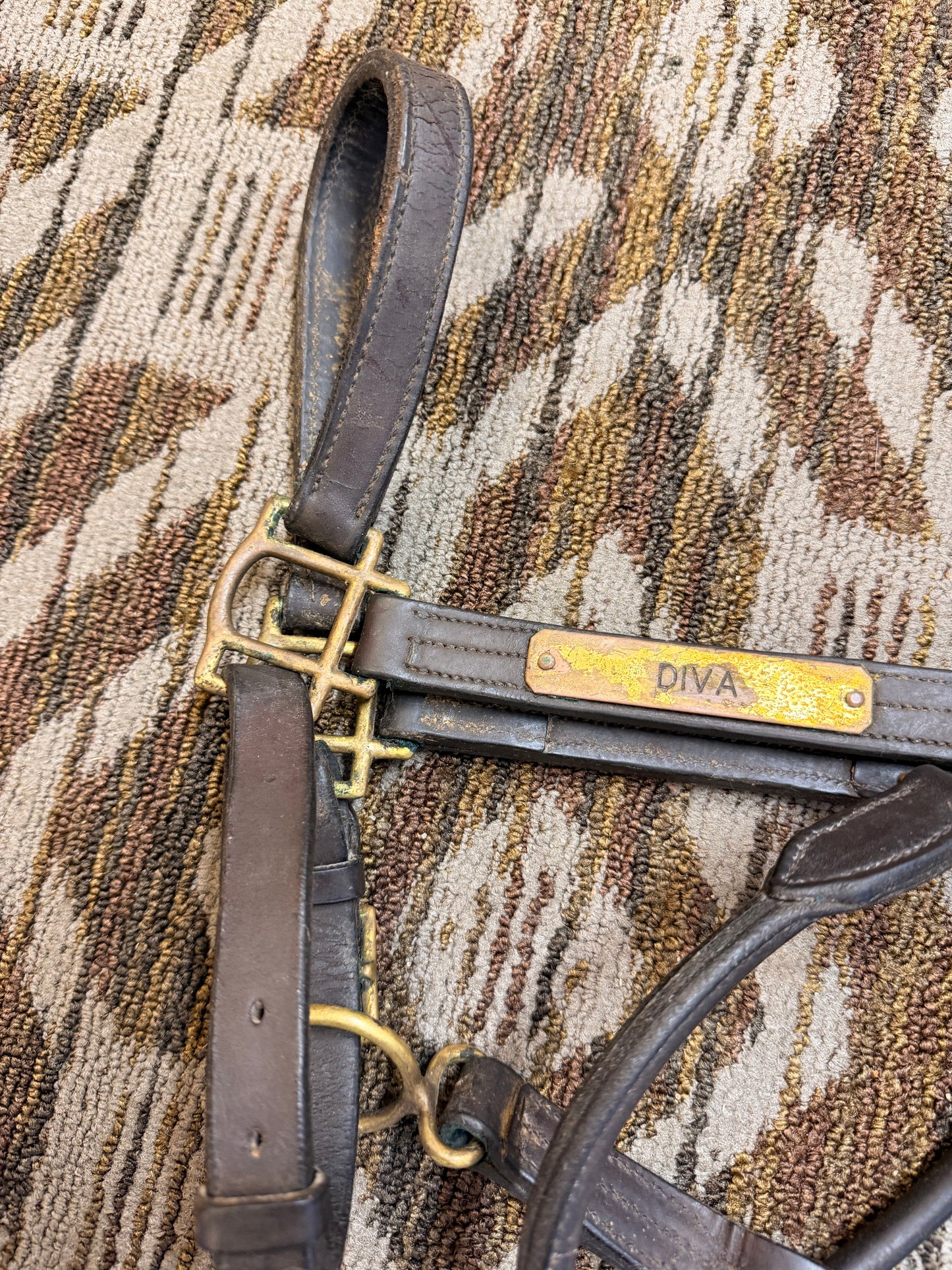 Oversized Leather Halter w/ Nameplate