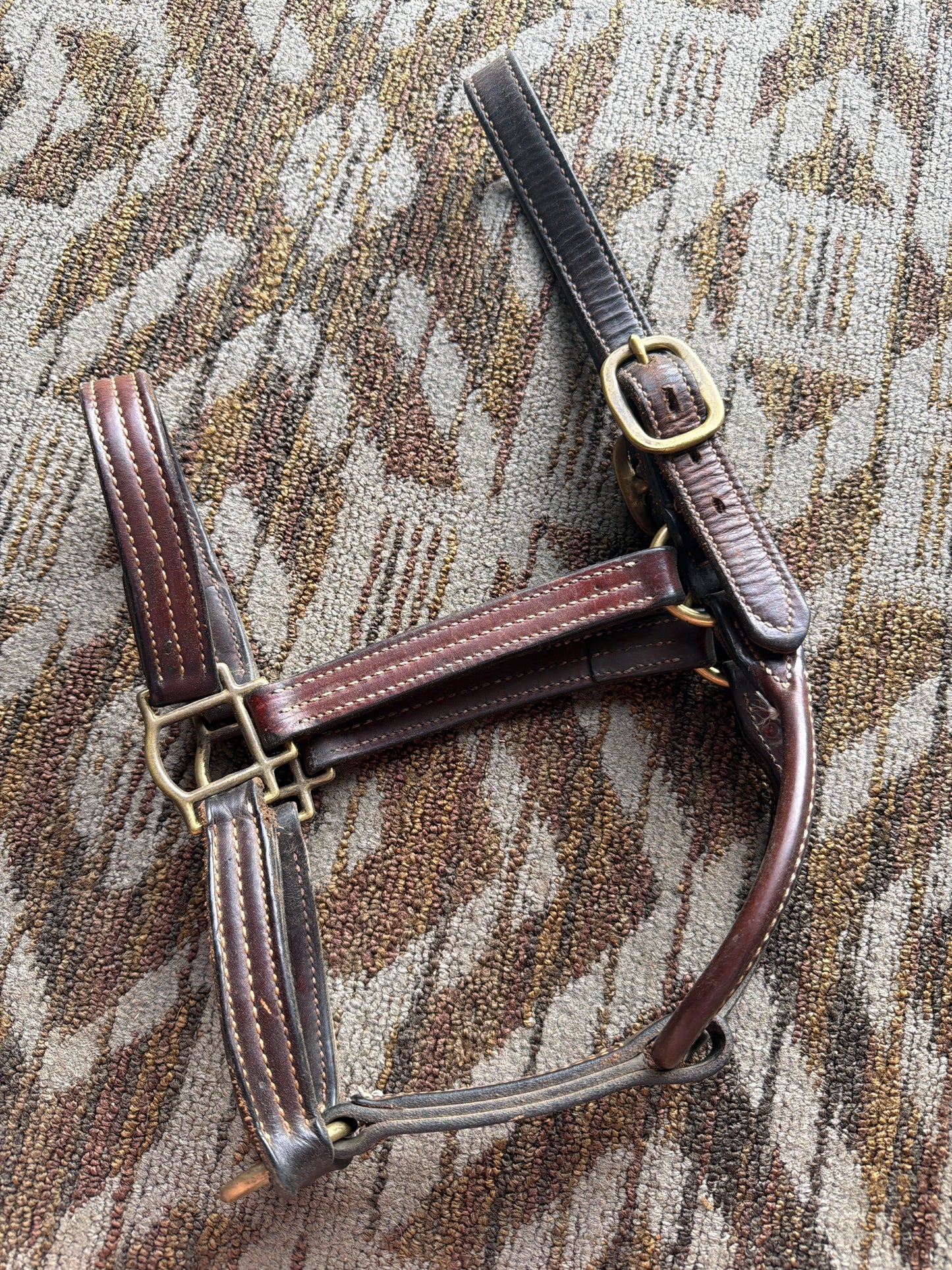 Soft Triple Stitched Leather Halter