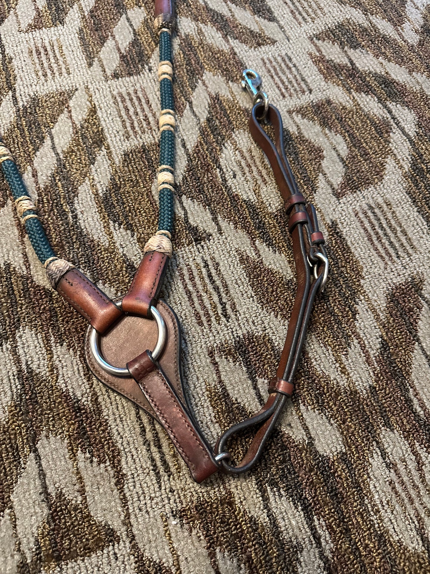 Leather Rolled Rawhide/Nylon Breastcollar