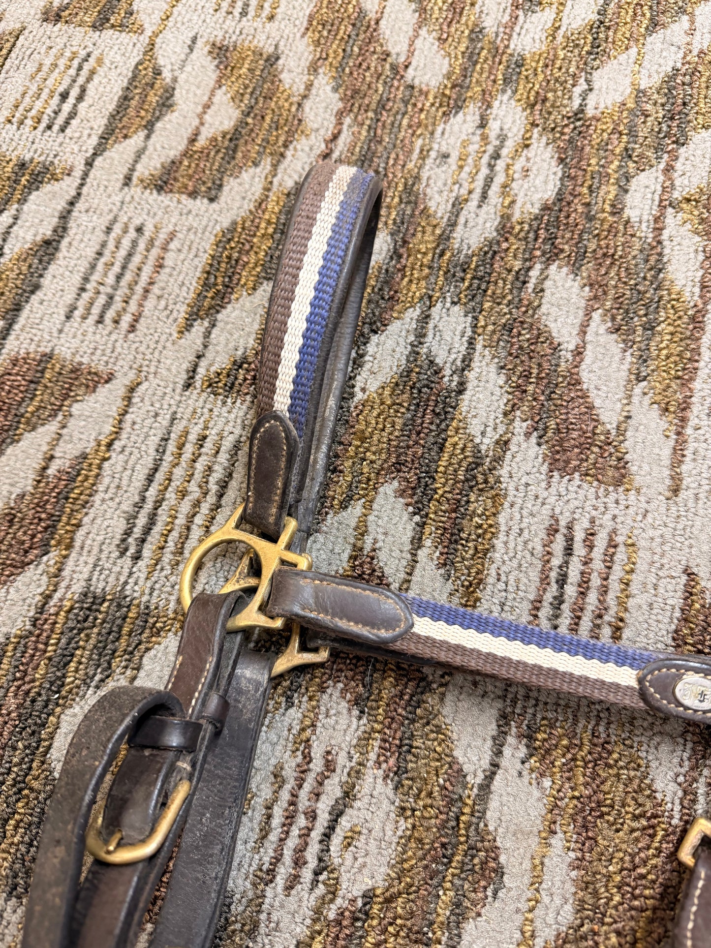 Oversized Webbed Padded Leather Halter