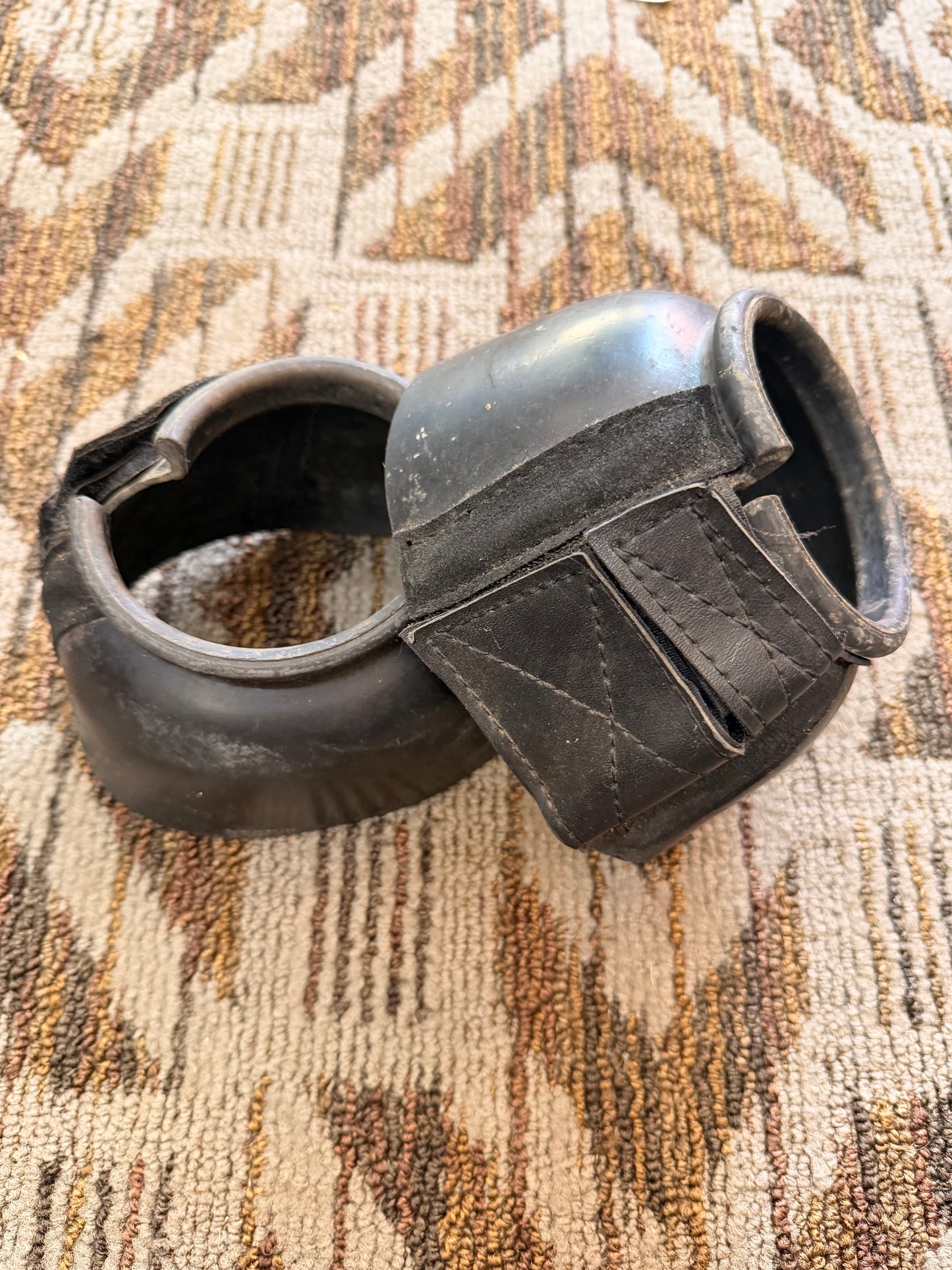 Black Medium Velcro Bell Boots