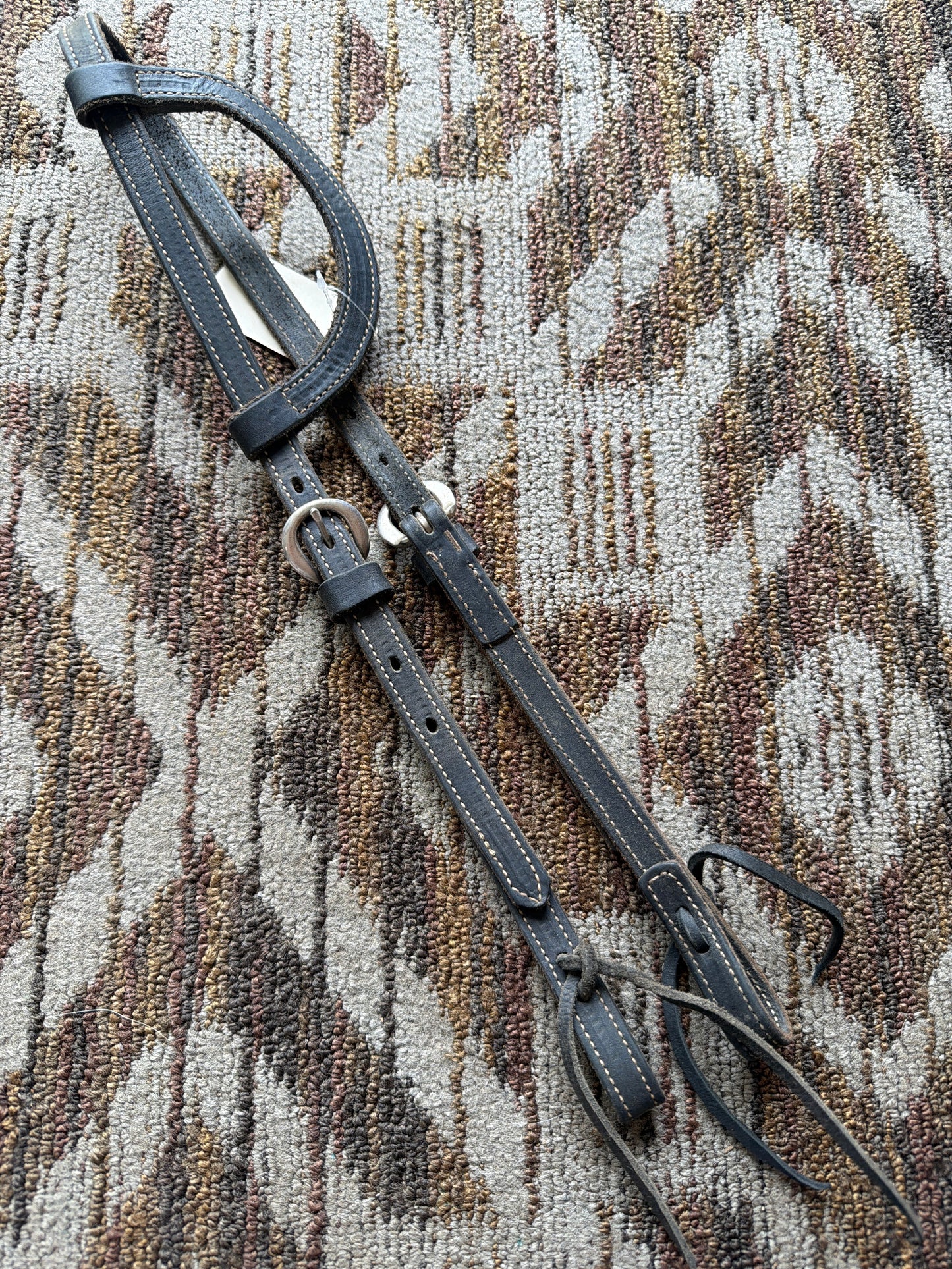 Weaver Soft Black Stitched One Ear Headstall