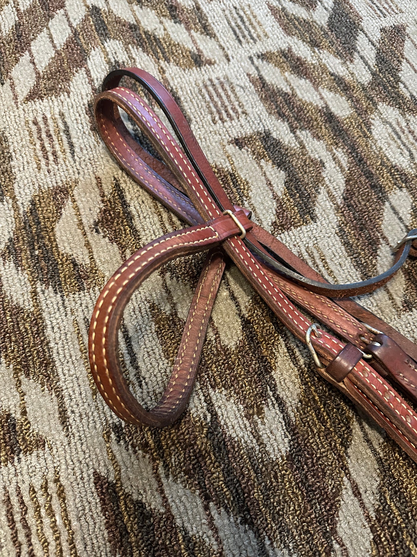 Leather Stitched Browband Headstall
