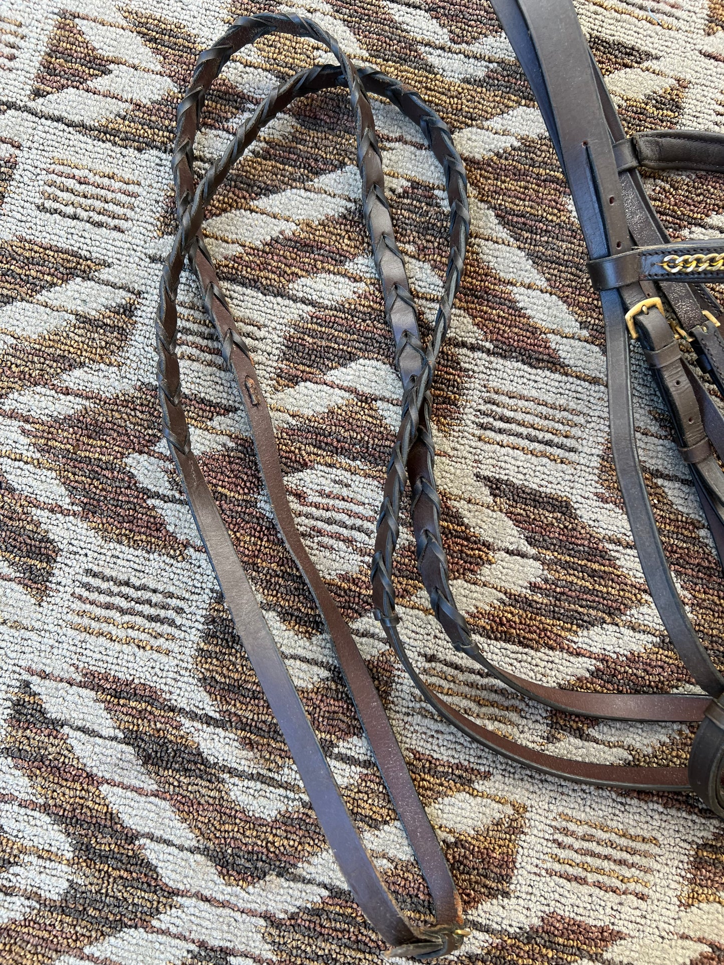 Dark Brown Bridle w/ Gold Accents