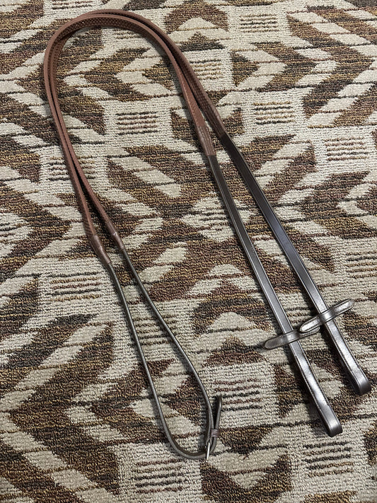 Schockemohle Brown Rubber Reins w/ Stops