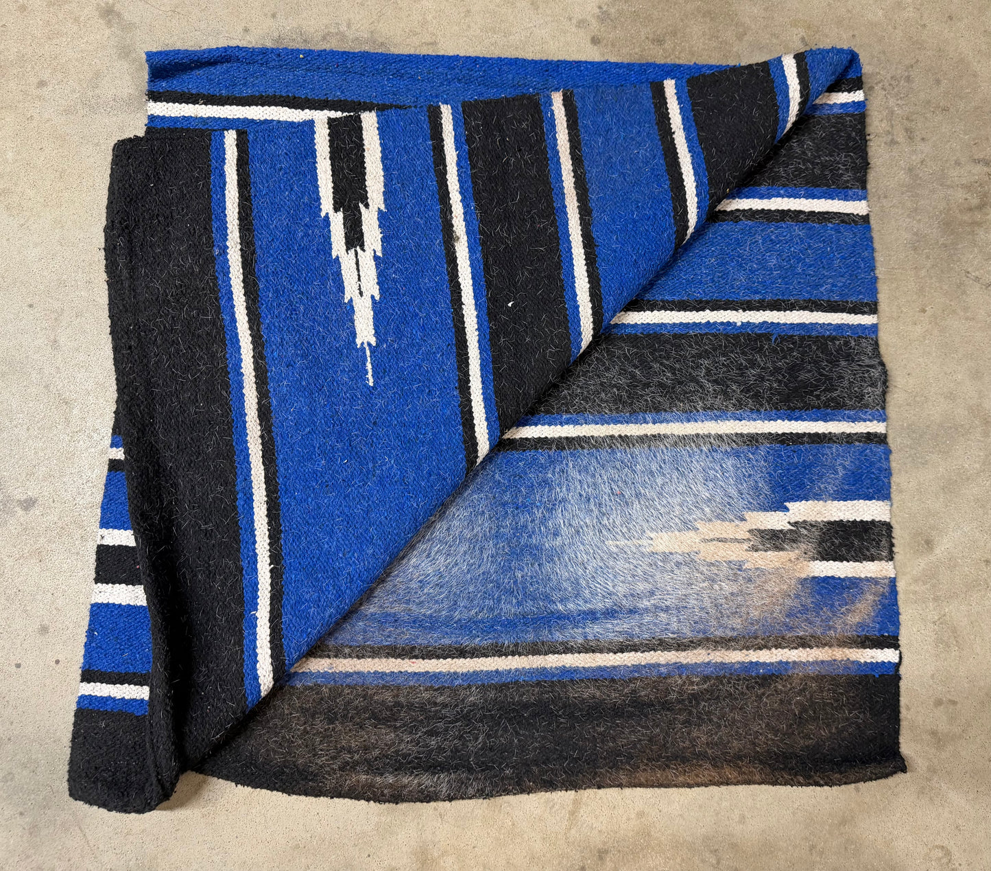 Blue and Black Saddle Blanket