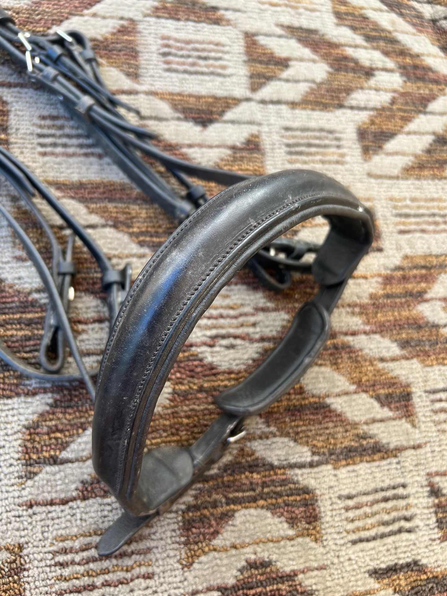Dobert Classic Black Double Bridle w/ Dy’on Crystal Browband