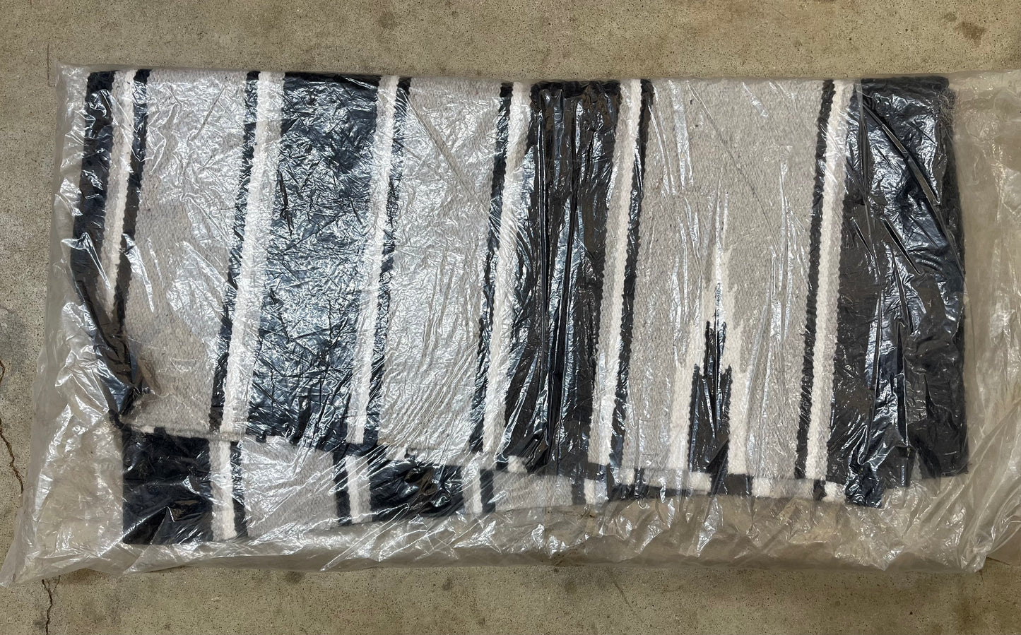 Gray Striped Saddle Blanket